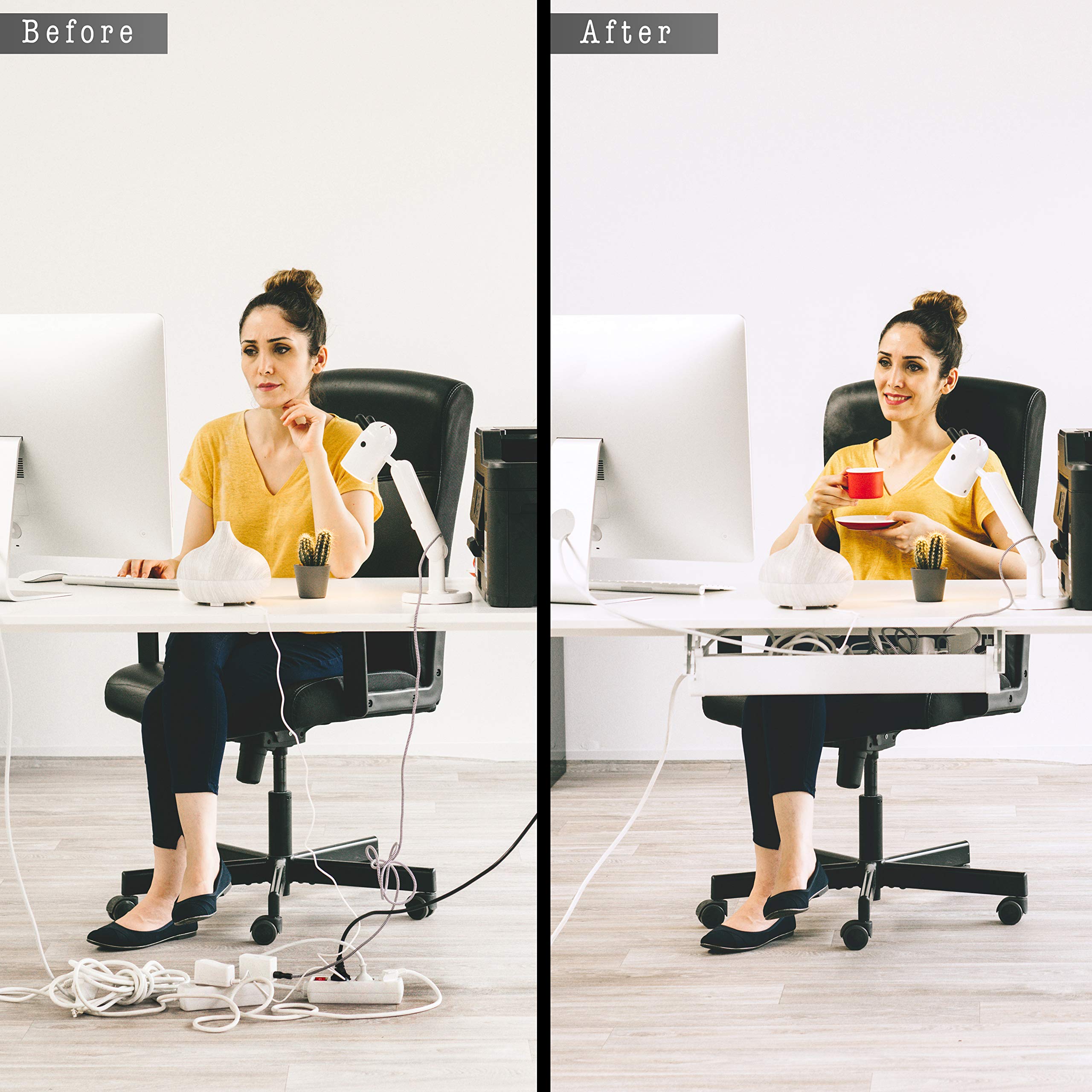 Buy WyreWagon Cable Management Tray Under Desk Cable Tray Organizer