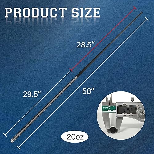 Miniatura 3 de Taco de billar profesional de fibra de carbono con eje de desviación baja con estuche rígido y accesorios, punta de 0.492 in, 58 pulgadas, 20 onzas