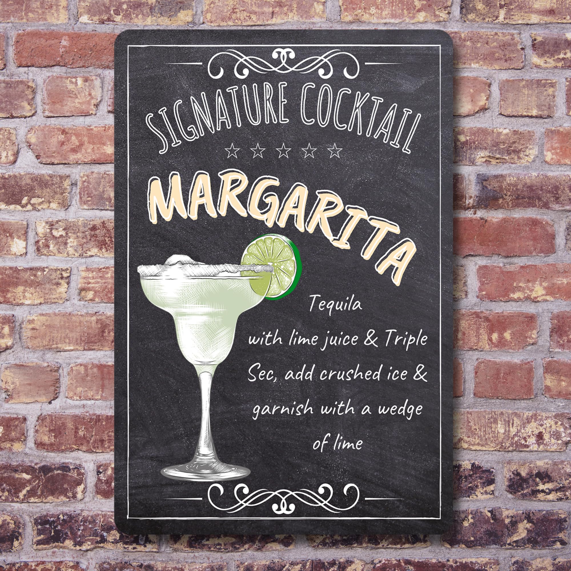 BAR SIGNS Classic Signature Cocktail Recipes Posters, Chalkboard Wall Art for Home Decor Pub, Tiki Bar, Kitchen, Restaurant (Margarita) - Image 4