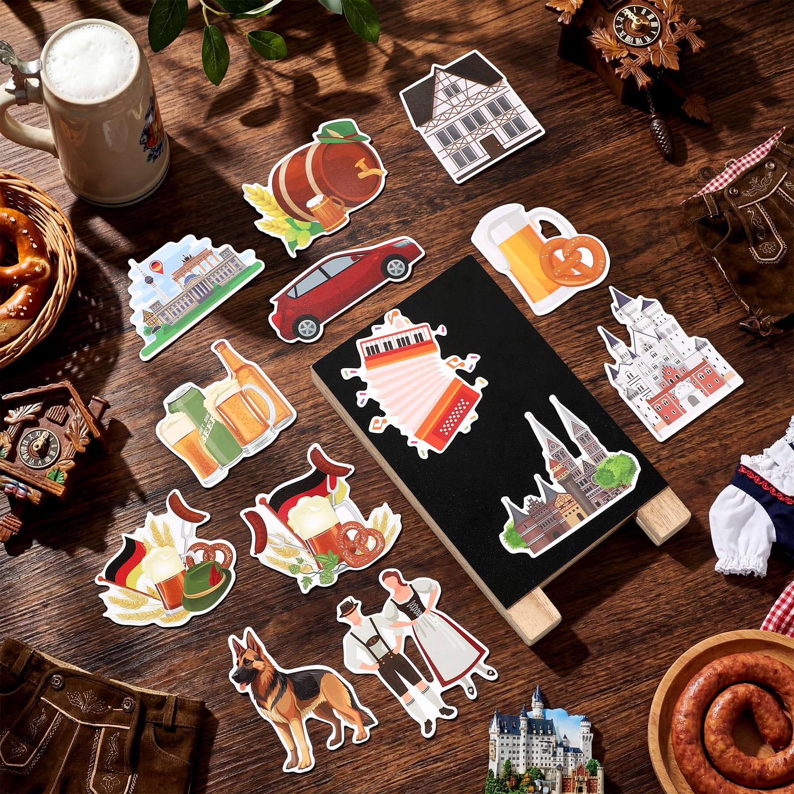 Konohan 30 Pcs Germany Souvenirs Gifts Germany Magnet for Refrigerator Country City Magnetic Refrigerator Stickers for Home Decoration