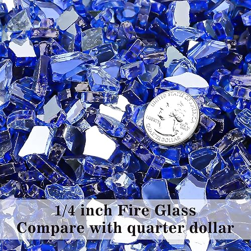 Miniatura 3 de GRISUN Onyx - Cristal de fuego negro para hoguera, 20 libras de 14 pulgadas de alto brillo reflectante rocas de vidrio templado para chimenea