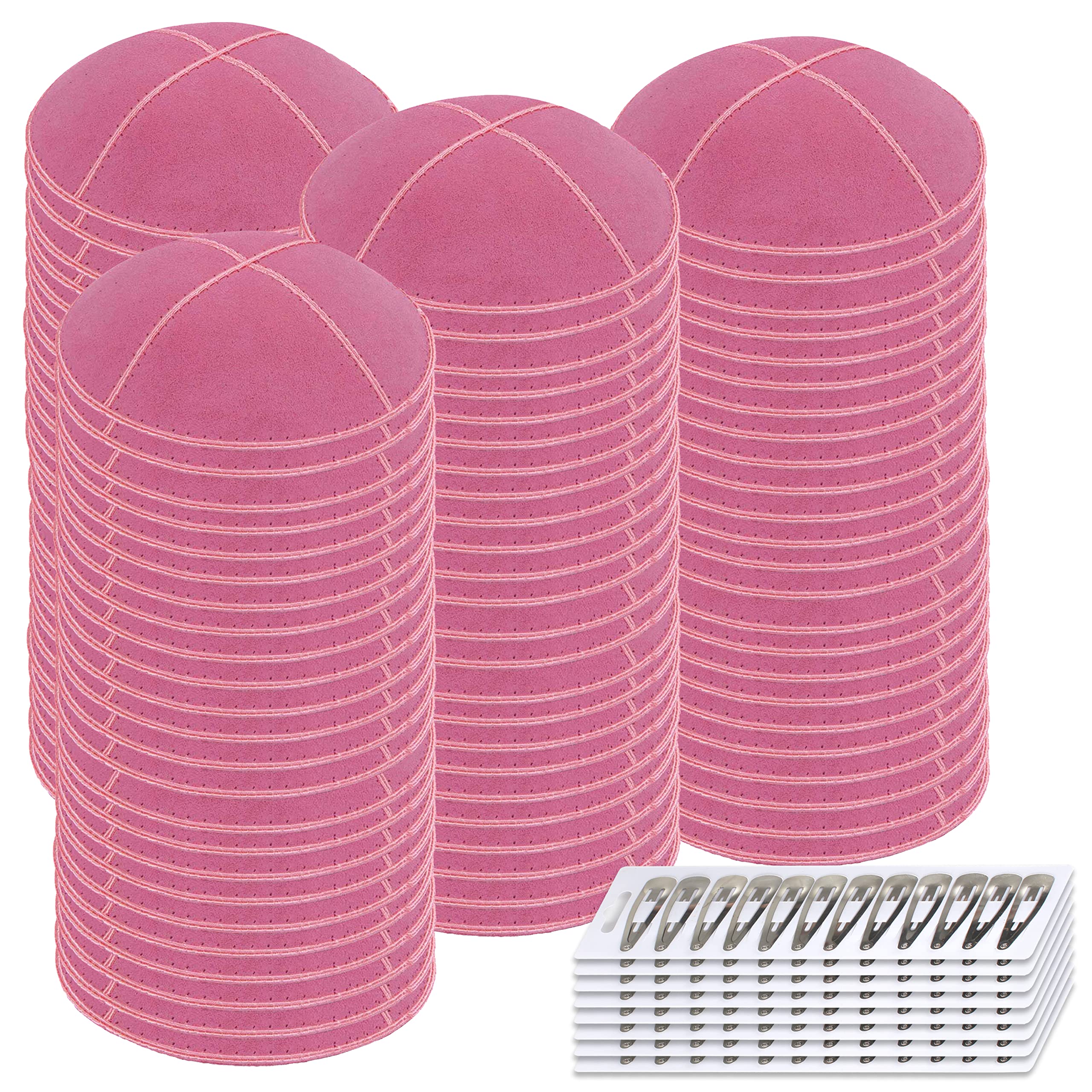 Zion Judaica Genuine Suede Kippot Bulk Packs or Single Pieces Clips Included