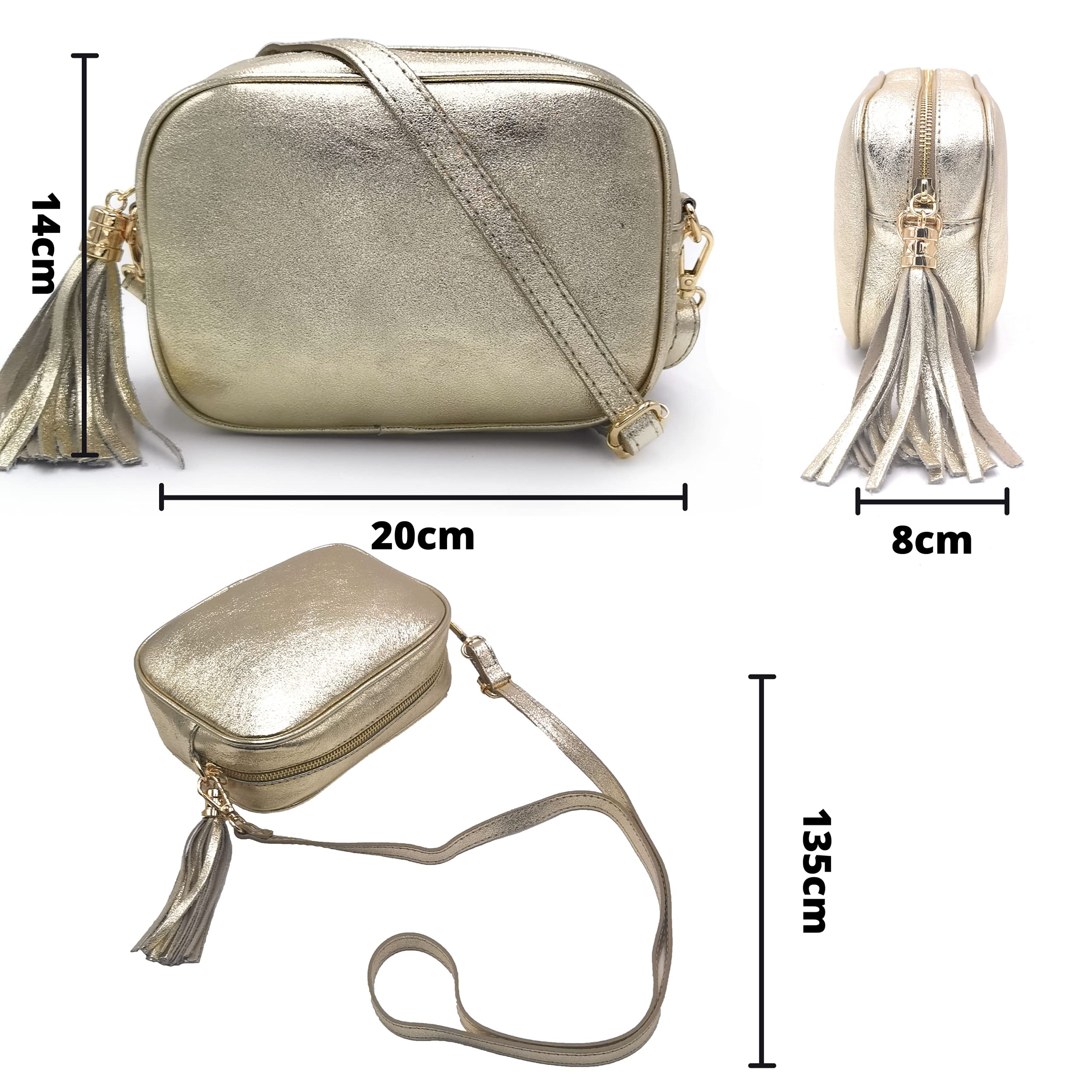 ELIOX Sac femme en cuir véritable fabriqué en Italie, petit sac à bandoulière élégant mode sac à bandoulière véritable cuir