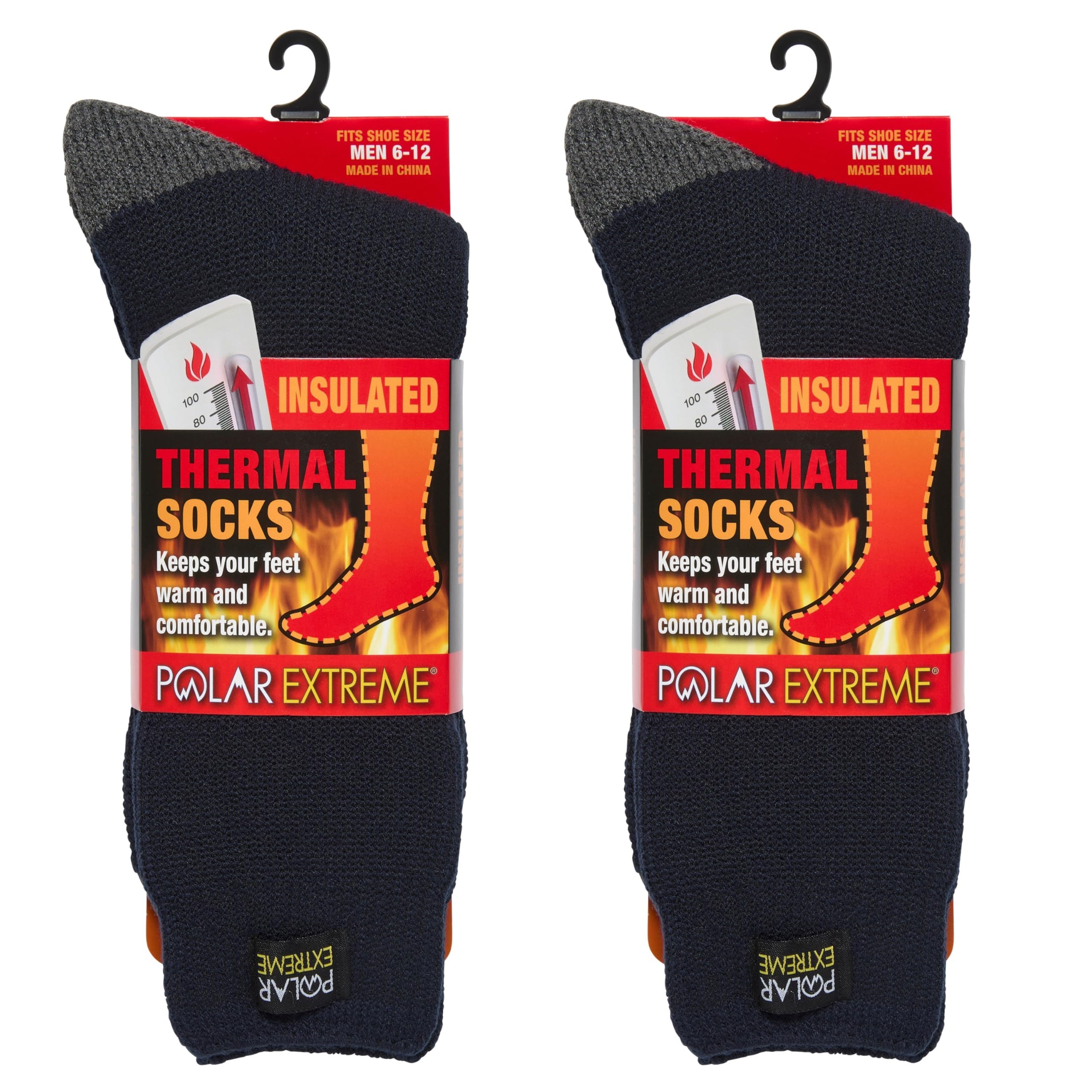 Polar Extreme Men's Navy/Grey Thermal Sock Pack Of 2, 9 Uk