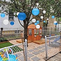 Vista 7 de Juego de 12 farolillos de papel redondos de varios tamaños (15 cm, 20 cm, 25 cm, 30 cm) para decoración del hogar, restaurante, iglesia, bodas