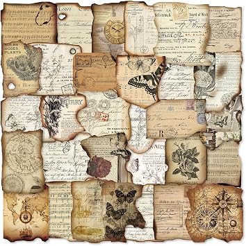 PRSTINCOL Vintage Journaling Stickers,Scrapbook Supplies for Planners,100Pcs Junk Journal Supplies with Antique Map Prints, Distressed Edges for Teenagers Adults