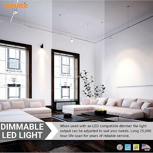 Miniatura 5 de Sunlite 80547 Bombilla LED PAR16 reflectora, 6 vatios (50 W  ), 500 lúmenes, base E26 media, regulable, reflector, 90 CRI, Energy Star, listado ETL,