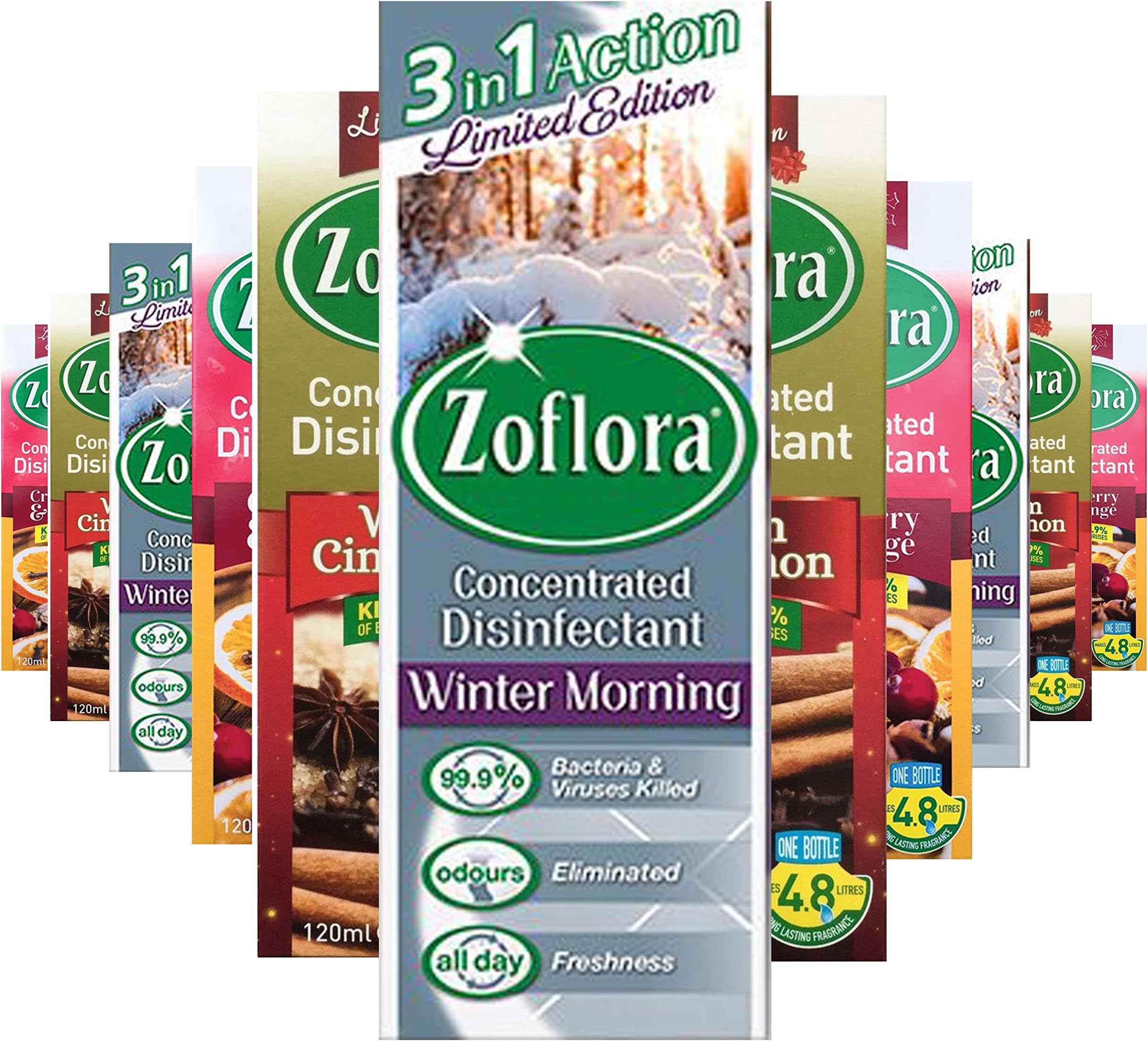 Concentrated Zoflora Antibacterial Disinfectant*120ml*Winter Spice X 12