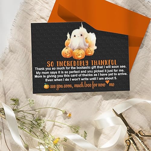 Miniatura 3 de Paper Clever Party Little Boo - Tarjetas de agradecimiento para baby shower con sobres, nota preescrita neutra de género con mensaje personalizado,