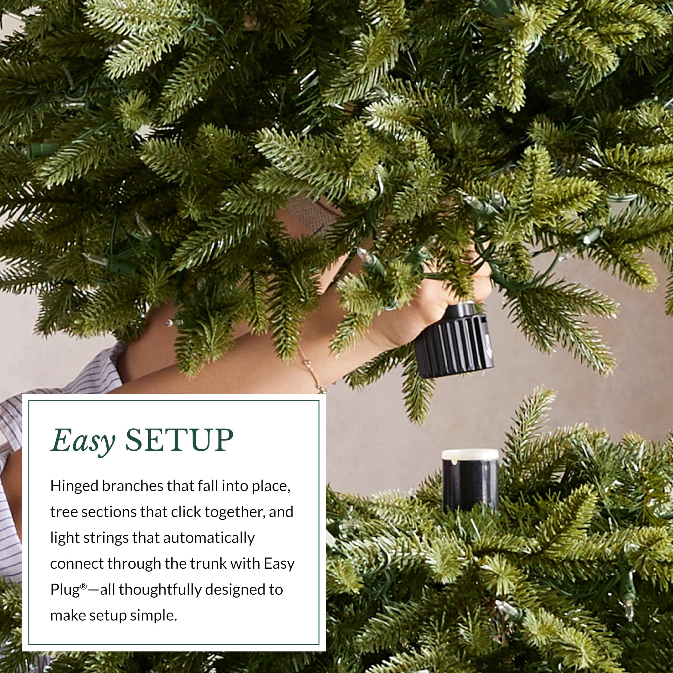 Balsam Hill 7.5ft Pre-Lit Classic Blue Spruce - Artificial Christmas Tree with 2,960+ Tips, 1,000 Clear LED Lights, Easy Plug Technology & Premium Stand for Indoor Holiday Decorating