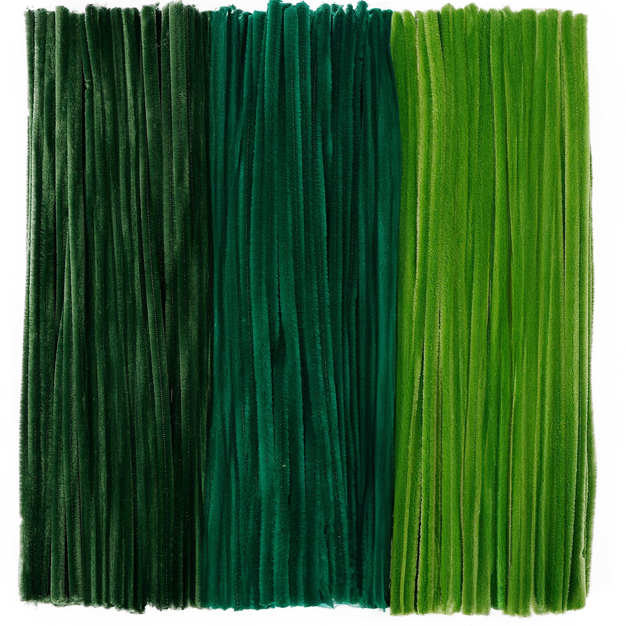 Caydo 300 Pieces Gradient Green Pipe Cleaners Craft