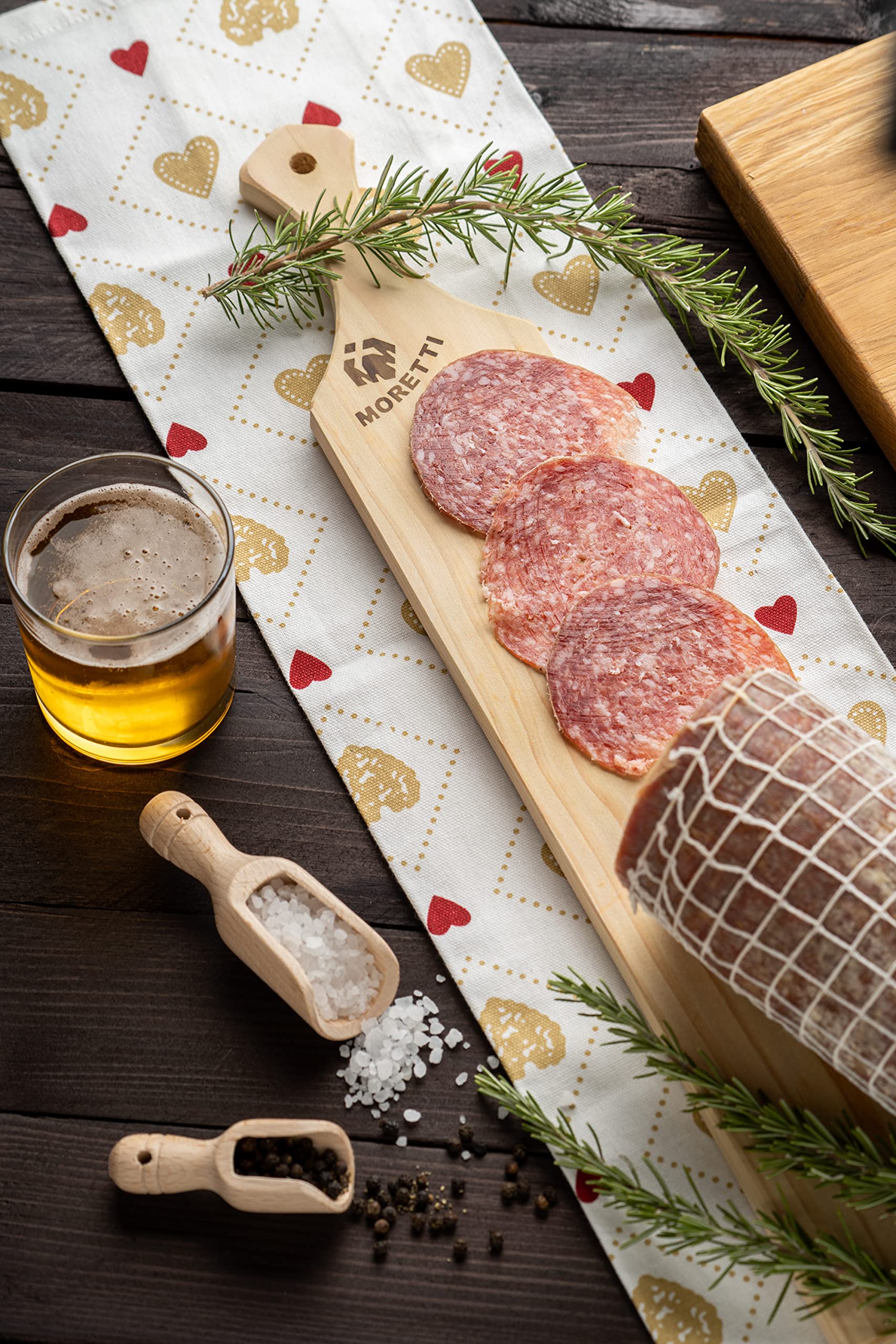 Moretti® | Salame Milano Artigianale Stagionato Dolce | Trancio 900gr.+ | Confezionato In Sottovuoto | NO OGM