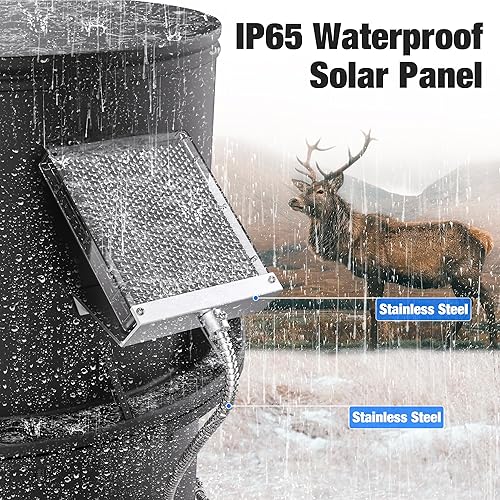 Miniatura 5 de Cargador de batería de panel solar de 12 V para alimentador de ciervos, panel solar impermeable de 1.7 W con soporte de montaje y clips de cocodrilo