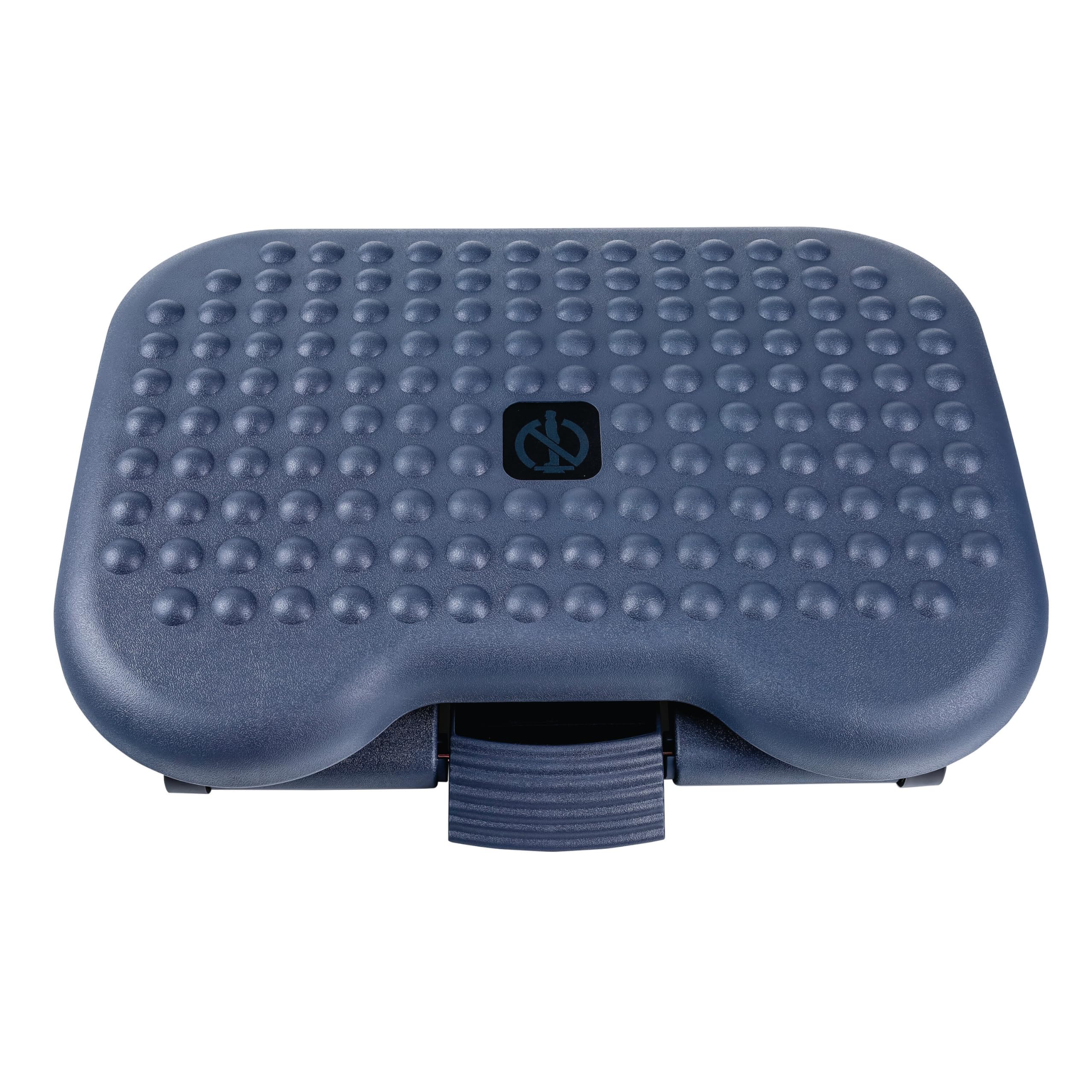 Q-Connect Premium Fußstütze aus Kunststoff / 3 Höhen Verstellbar 11 x 14 x 17 cm/Ergonomische Fußstützen Fußablage/Schwarz