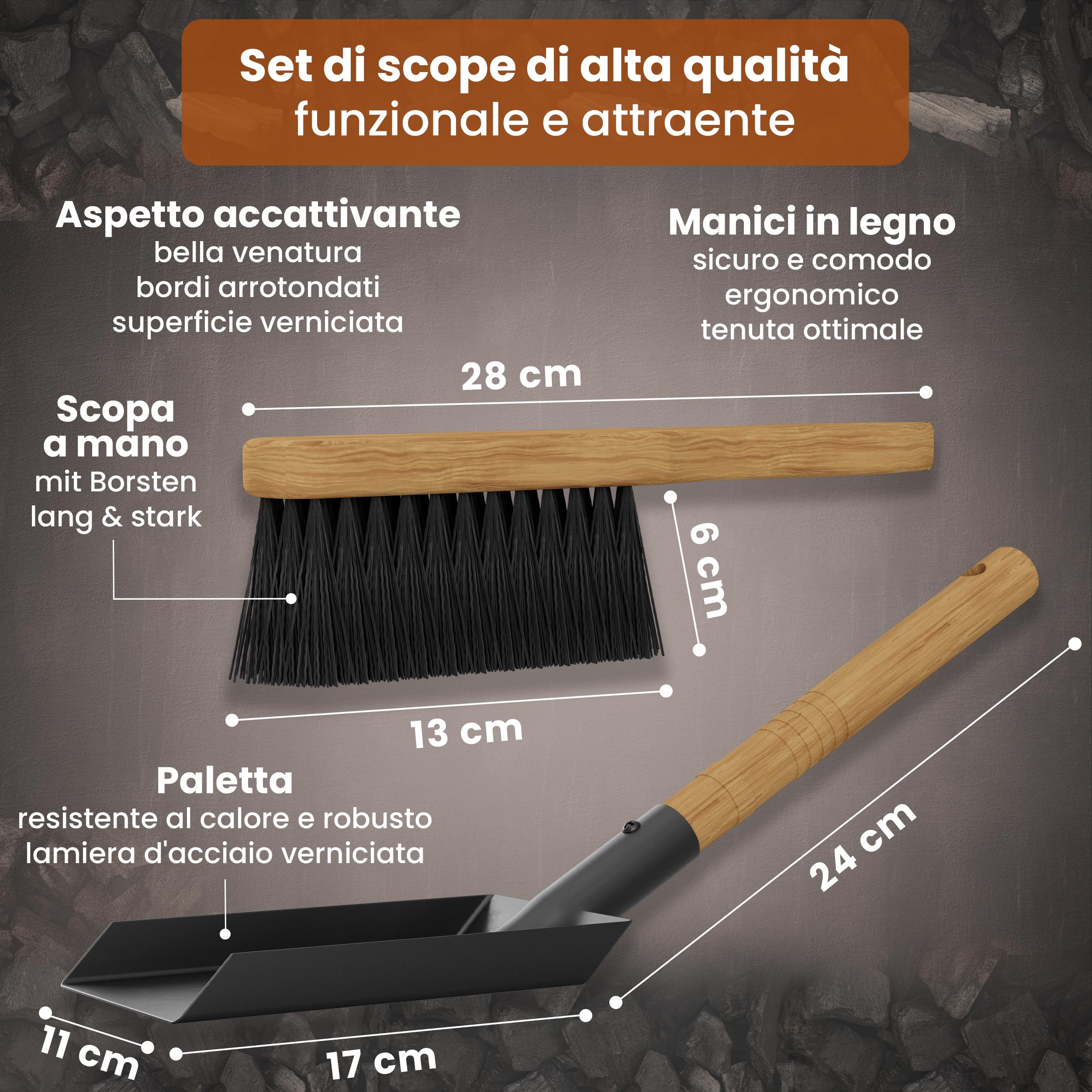 BLACK OAK Katla - Secchio per cenere da 15 l, con coperchio grande, 15 litri, in acciaio zincato a prova di fuoco, verniciato a polvere, cenere e carbone, accessorio ideale per stufa a legna
