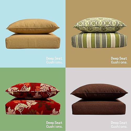 Miniatura 4 de BOSSIMA - Juego de cojines de repuesto para sillón de interiores o exteriores para primavera y verano, Contemporáneo, Rojo damasco