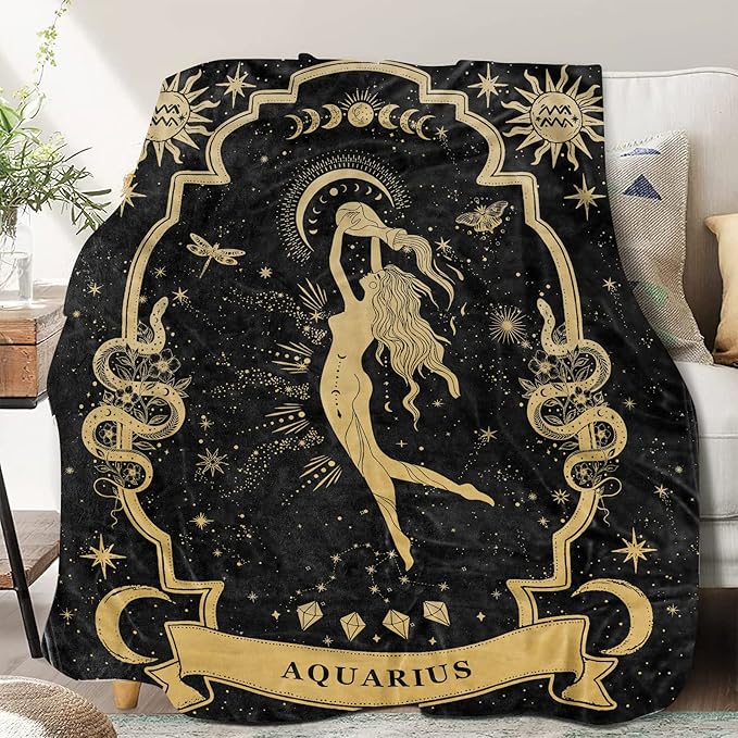 Aquarius Gifts, Aquarius Zodiac Blanket 60