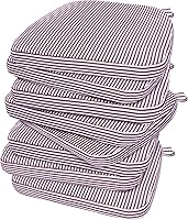 Vista 115 de AAAAAcessories - Cojines para silla en forma de D, 2" de espesor, almohadillas para sillas de comedor con lazos y removibles, cubierta lavable a