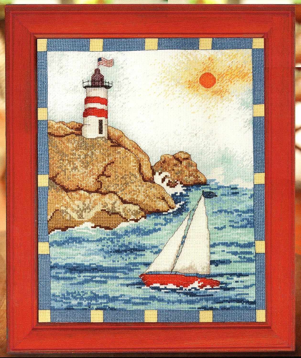 BUCILLA 45955 Plaid Counted Cross Stitch Kit, Sailboat