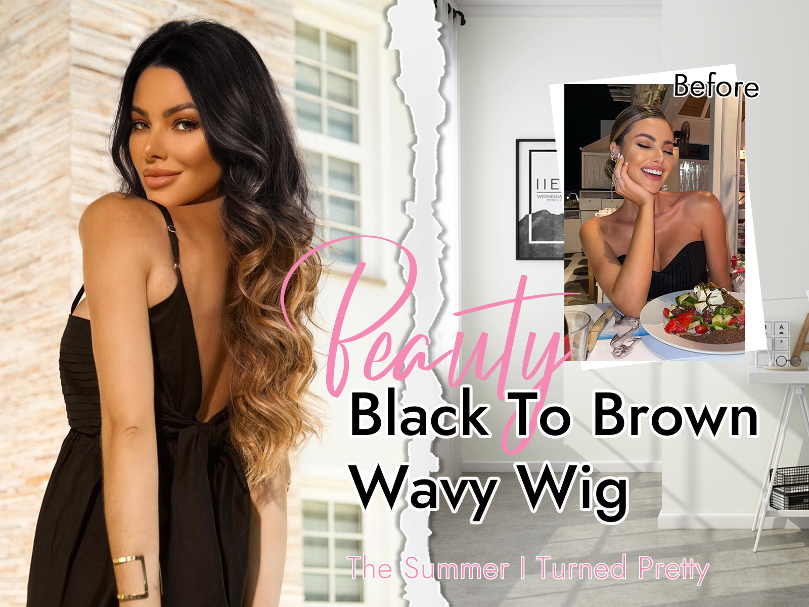 AISI Brown wig.  Lacetop wig:  26” Brown Highlight Wig for Women, 26 Inch Long Curly Wavy Wigs  main image 2
