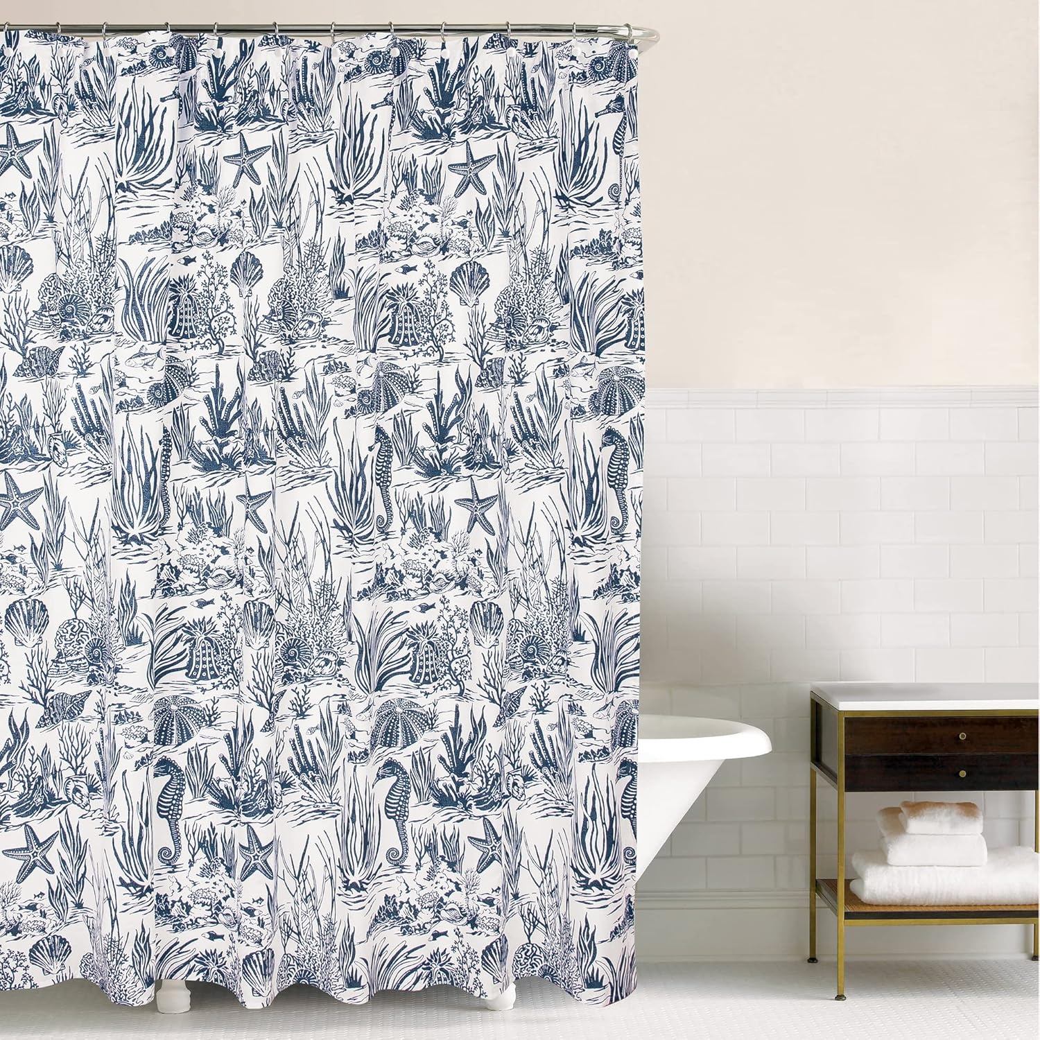C&F Home Reef Shores Shower Curtain Machine Washable 72" x 72" Blue