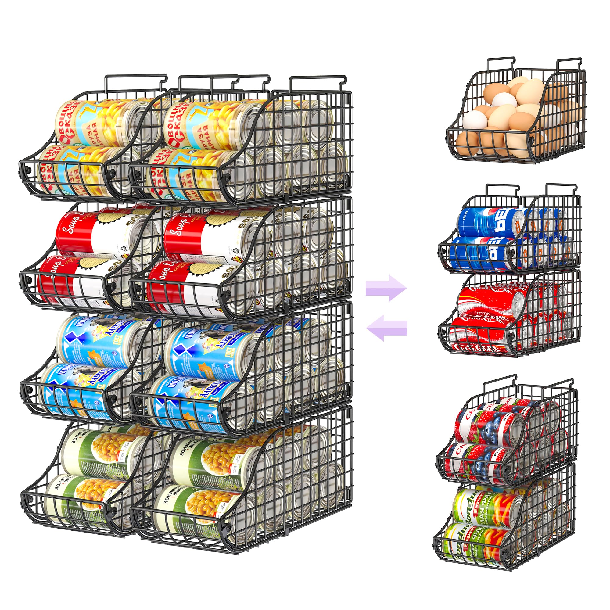 Organiseur de canettes frigo anti-désordre : stockez 72 boissons en métal