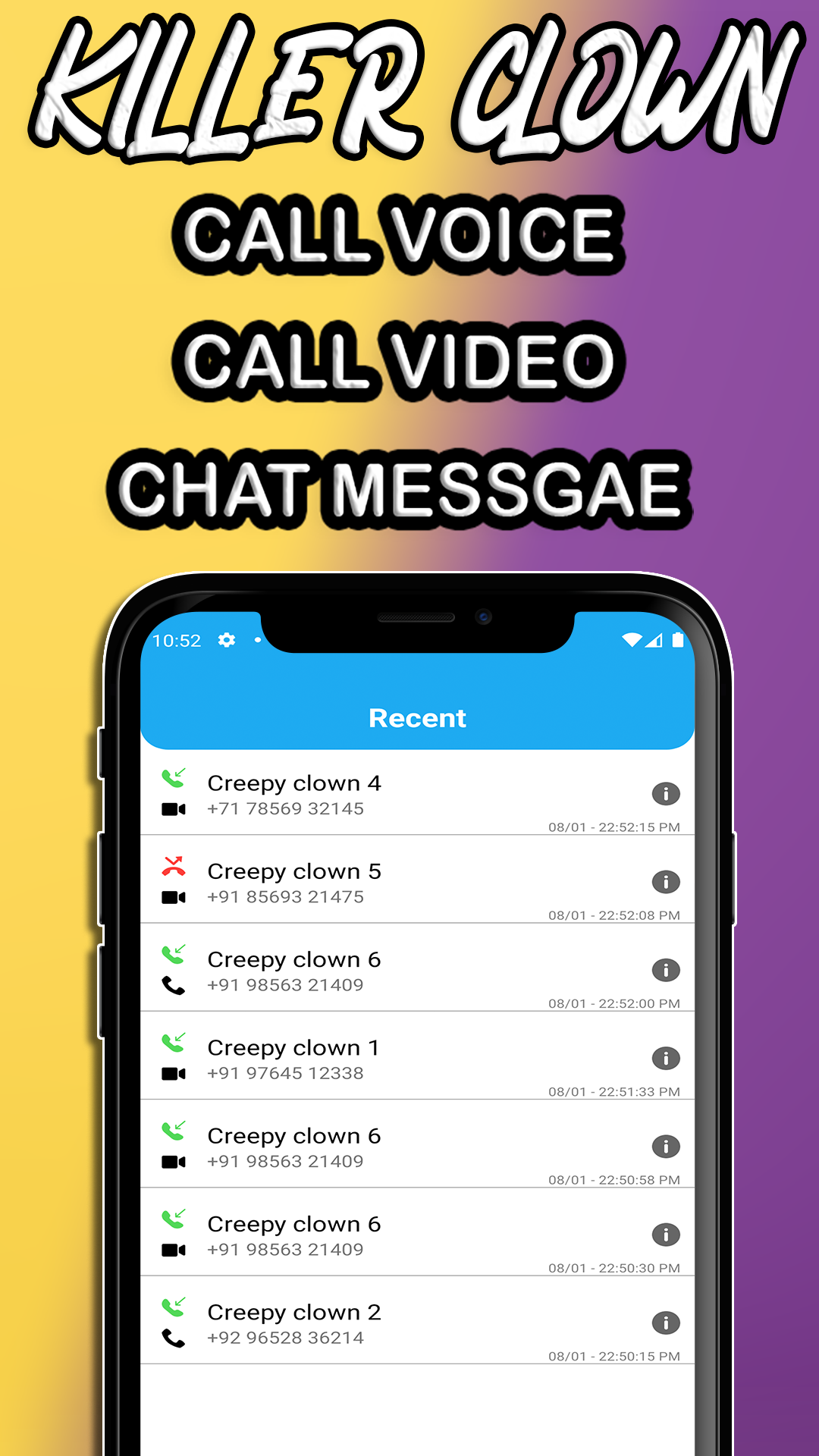 Killer Clown Calling video - call Killer Clown- Fak e Video game ...