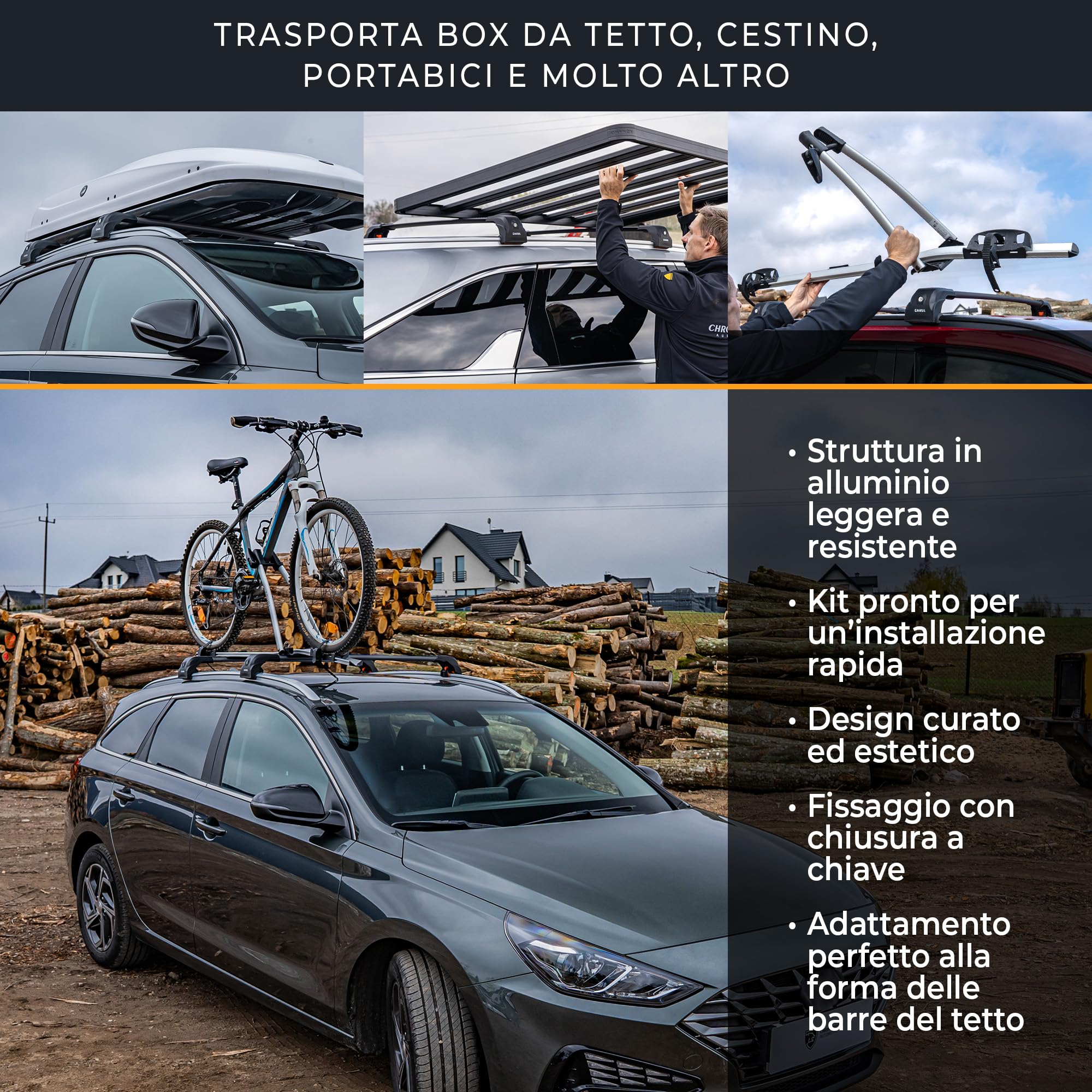 CHROMEMASTER Barre Portatutto Tetto e Gradino per Portiera Auto Compatibili con BMW X1 2015-2022; Portapacchi da Tetto per Box, Portabici, Scala | Ideale per Viaggi, Vacanze, Uso Quotidiano