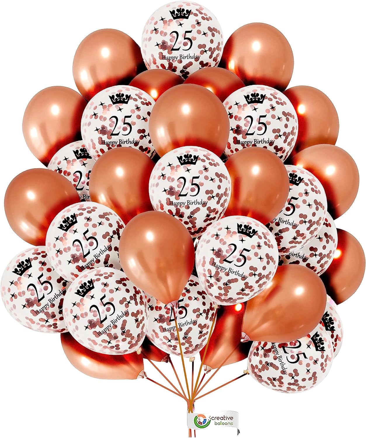Balloons hub 12 inch Rose Gold Age Confetti Balloons Pearl Rose Gold ...