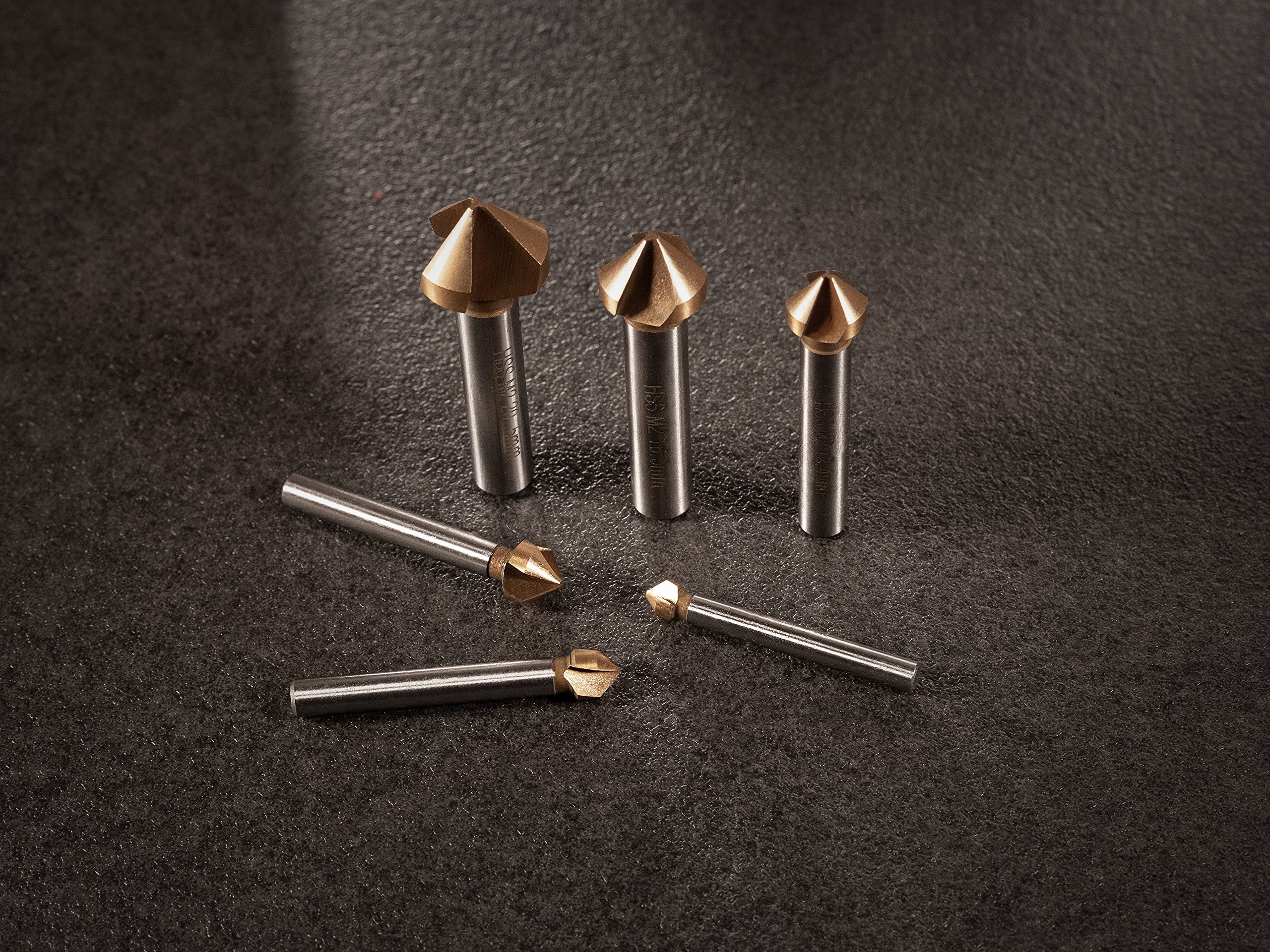 TOOLMAYS Verzinkboor Set 6,3-20,5 mm, 6-Delig 90° Kegelverzinkset Titanium Coatings, Hss Staal Verzinkset Voor Hout, Metaal En Kunststof Inclusief Opbergdoos