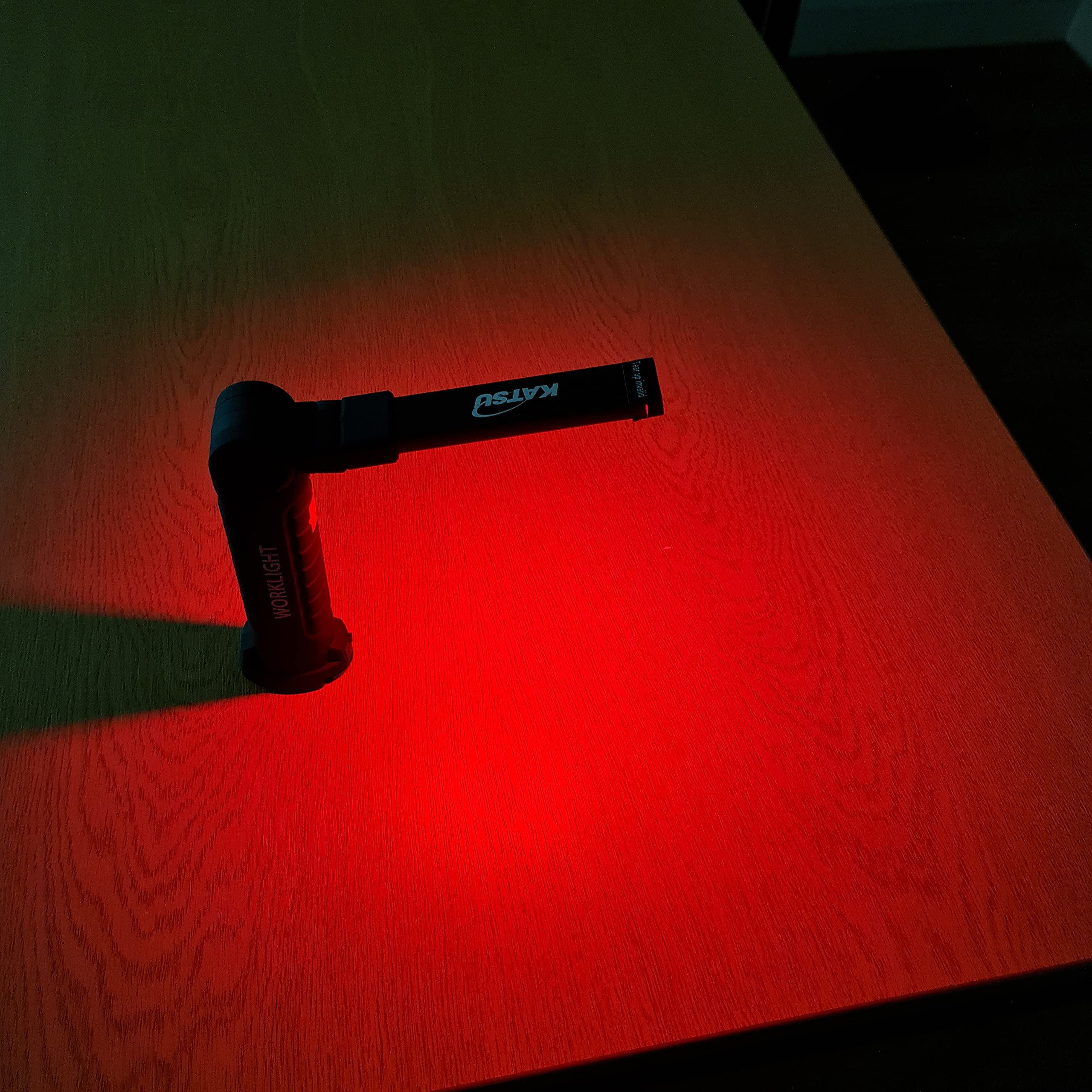 KATSU Linterna Taller LED Recargable 2 Piezas, Linterna de Trabajo 360° Rotate 5 Modos Lámpara de Inspección, Portátil Linterna con Base Magnética y Gancho para Taller Cámping Emergencia
