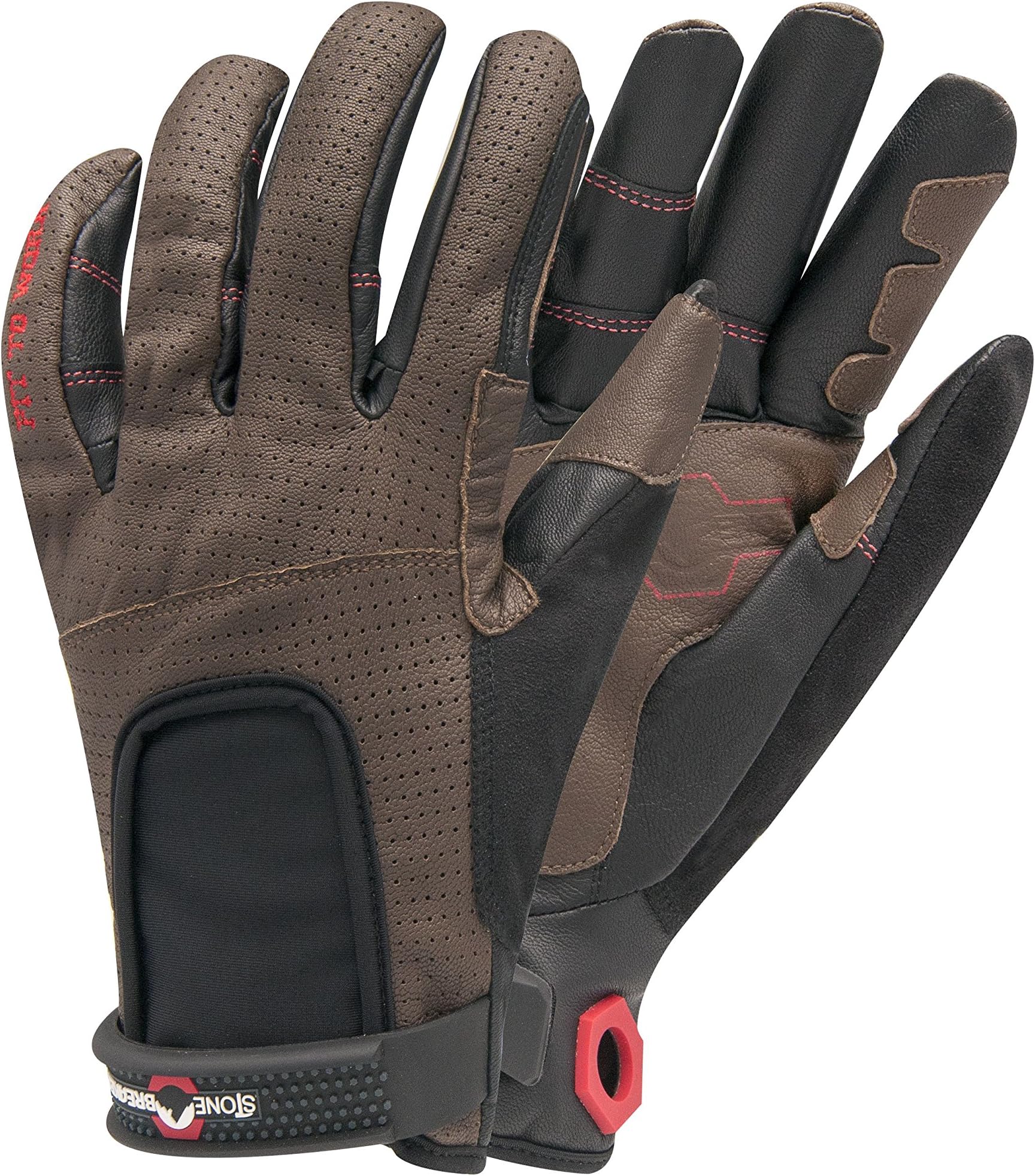 StoneBreaker Gloves Operator Large Work Glove, Large, Brown