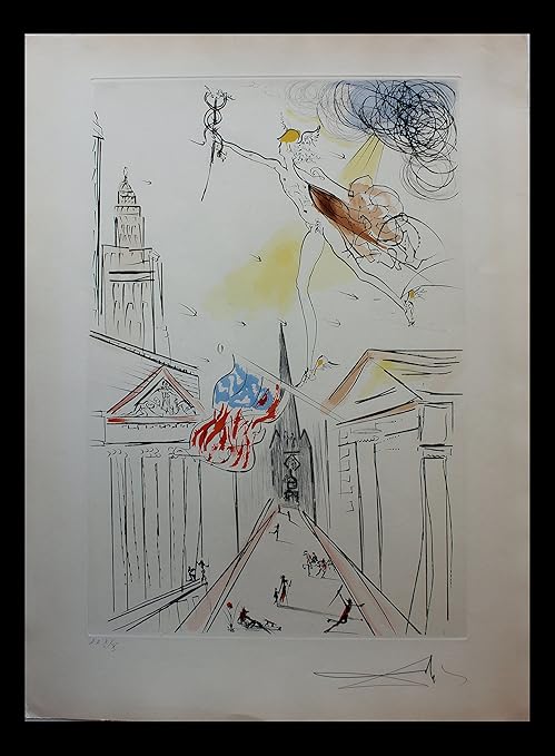 Amazon.de: Salvador Dali View Von Wall Street 72–2 Original Ätzen Mit  Zusätzlichen Farbe | Echtheitszertifikat Von Frank Hunter Limited Edition  Print | 1972