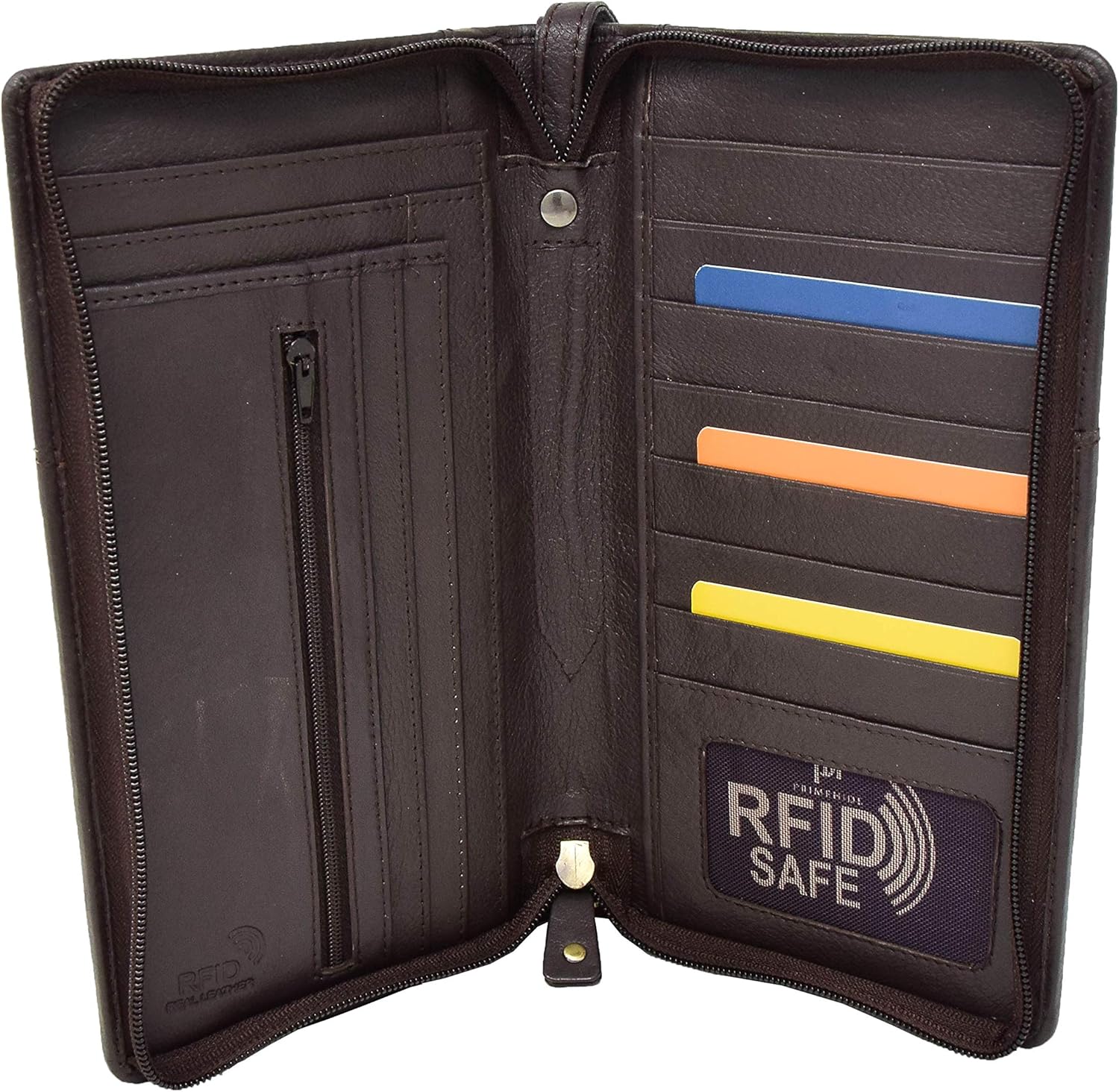 Leather Passport Documents Boarding Pass Wallet Wrist Clutch Organiser Perth, Brown, L, Passport Wallet