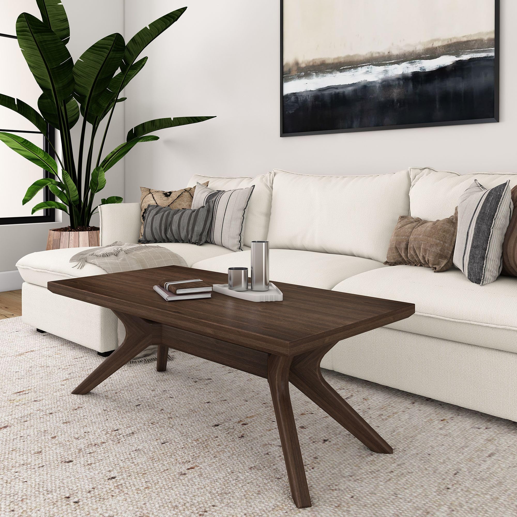Amazon.com: Plank+Beam Cross Leg Rectangular Coffee Table