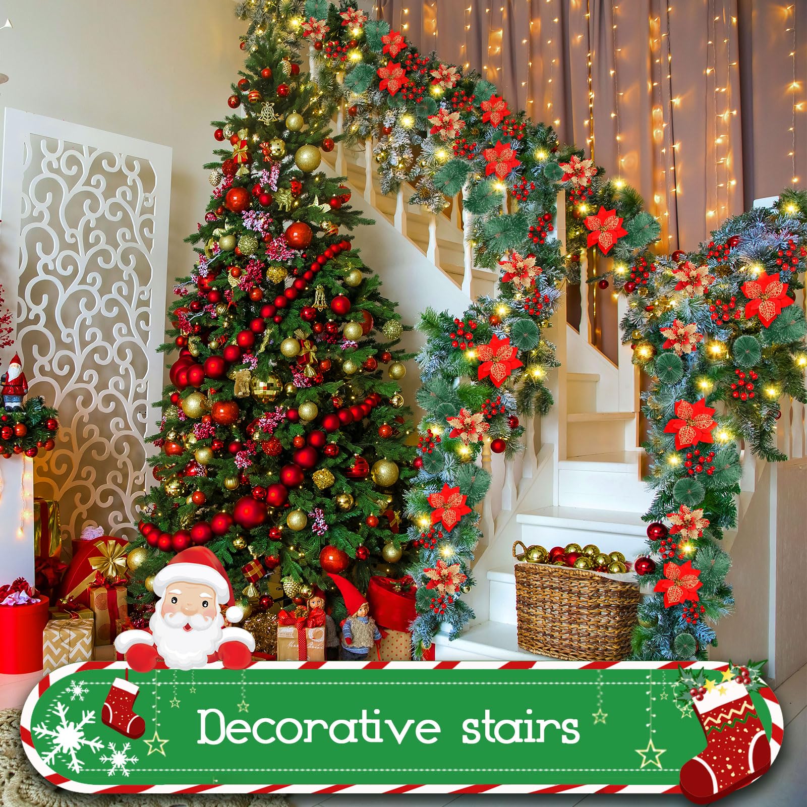 Ghirlanda Natalizia CHOIGN Con Luci LED - 2.7M Decorazione Per Casa, Porta E Camino - Foto 2