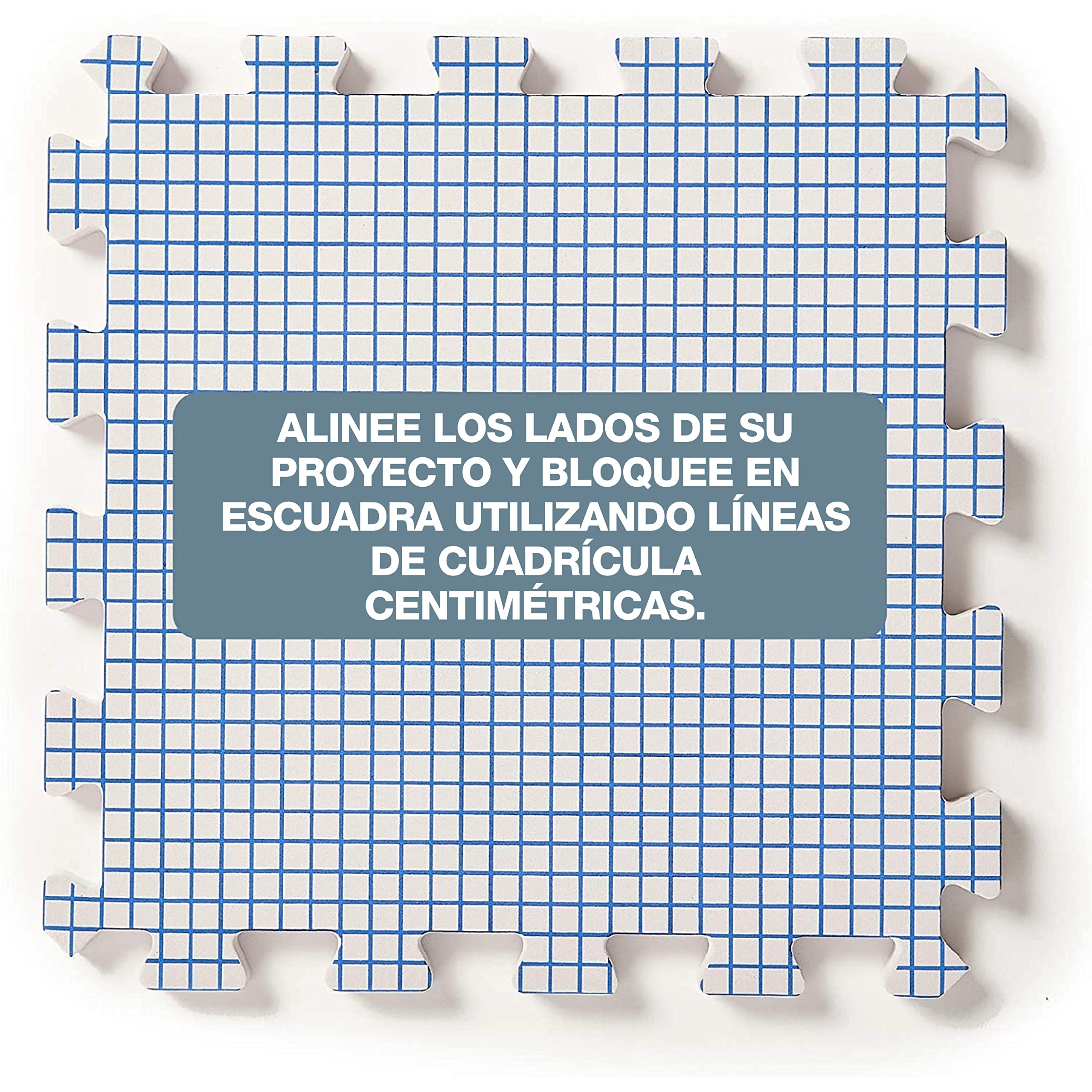 KnitIQ Tapetes Bloqueadores para Tejer en CENTÍMETROS - 9 Tapetes Extra Gruesos con Rejillas en Medida de CM, 100 Alfileres en T y Bolsa de Almacenamiento para Bordados o Crochet