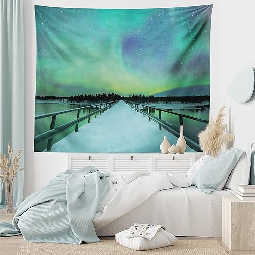 Miniatura 281 de Ambesonne Tapiz gótico, patio con hiedra encantada en la puerta antigua al bosque, colgante de pared ancho para dormitorio, sala de estar, 2-Verde