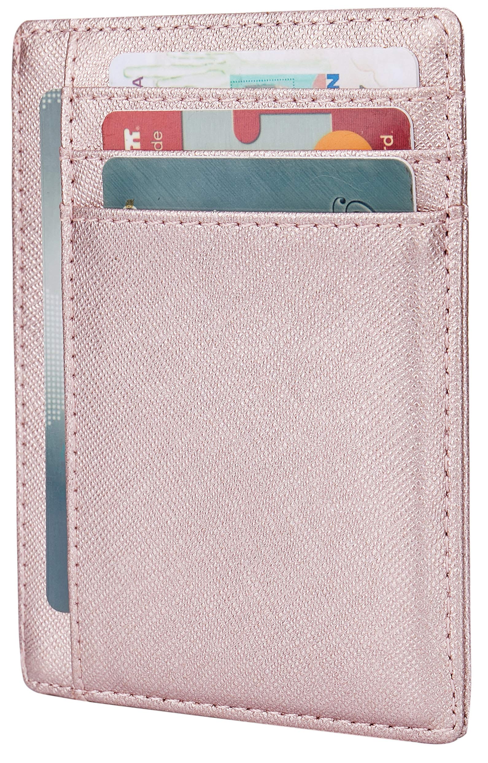 Small RFID Blocking Minimalist Slim Credit Card Holder Pocket Wallets for Men Women