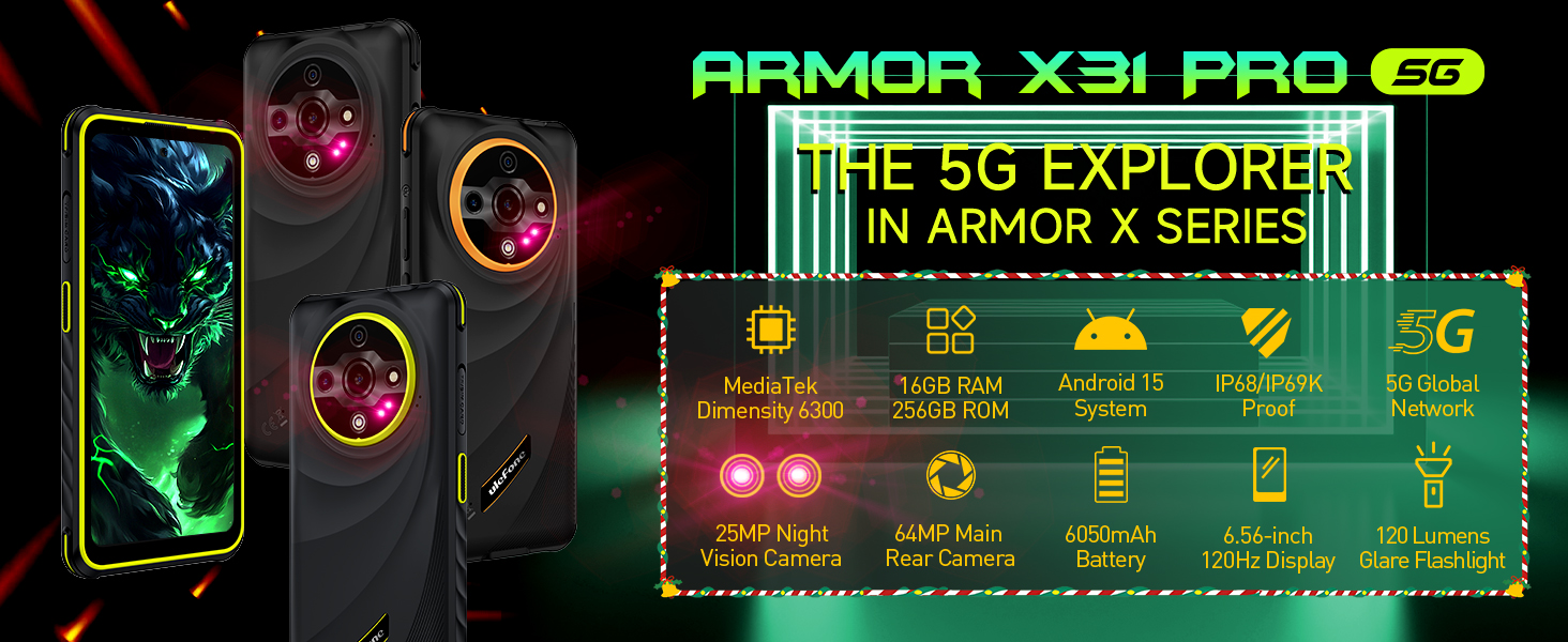 Amazon.com: Ulefone Armor X31 Pro 5G Rugged Phone, 16GB+256GB/2TB