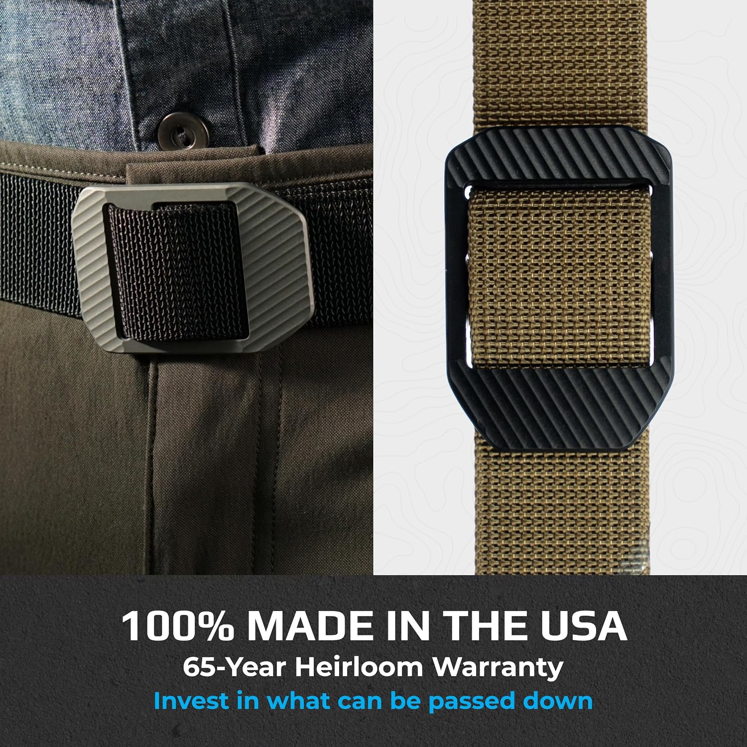 Trayvax Tactical Belt, Nylon Web Cinch Belt for Men and Women, Outdoor Hiking and Military Accessories, CNC Machined