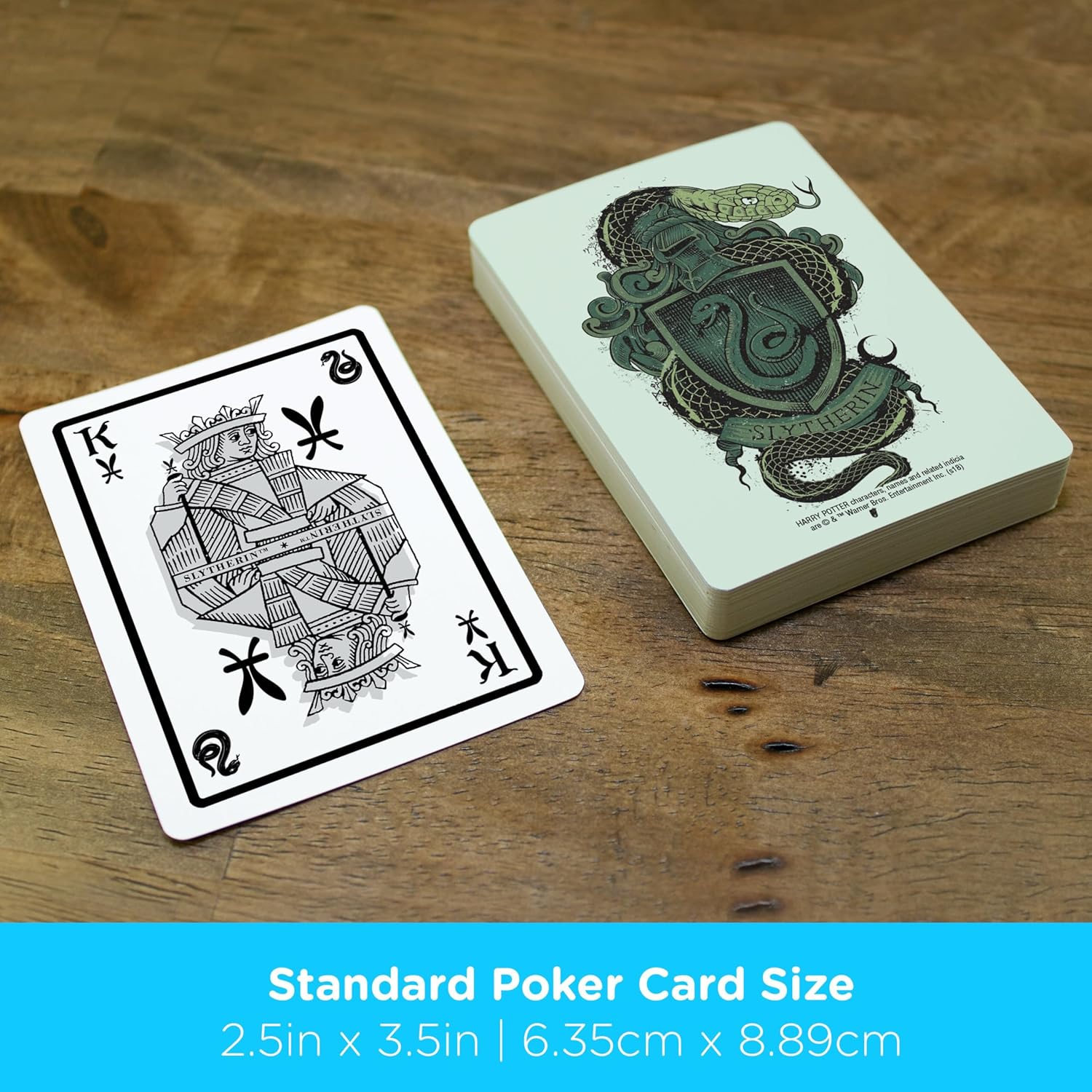 Aquarius Harry Potter Playing Cards - Slytherin Themed Deck of Cards for Your Favorite Card Games - Officially Licensed Harry Potter Merchandise & Collectibles - Poker Size with Linen Finish