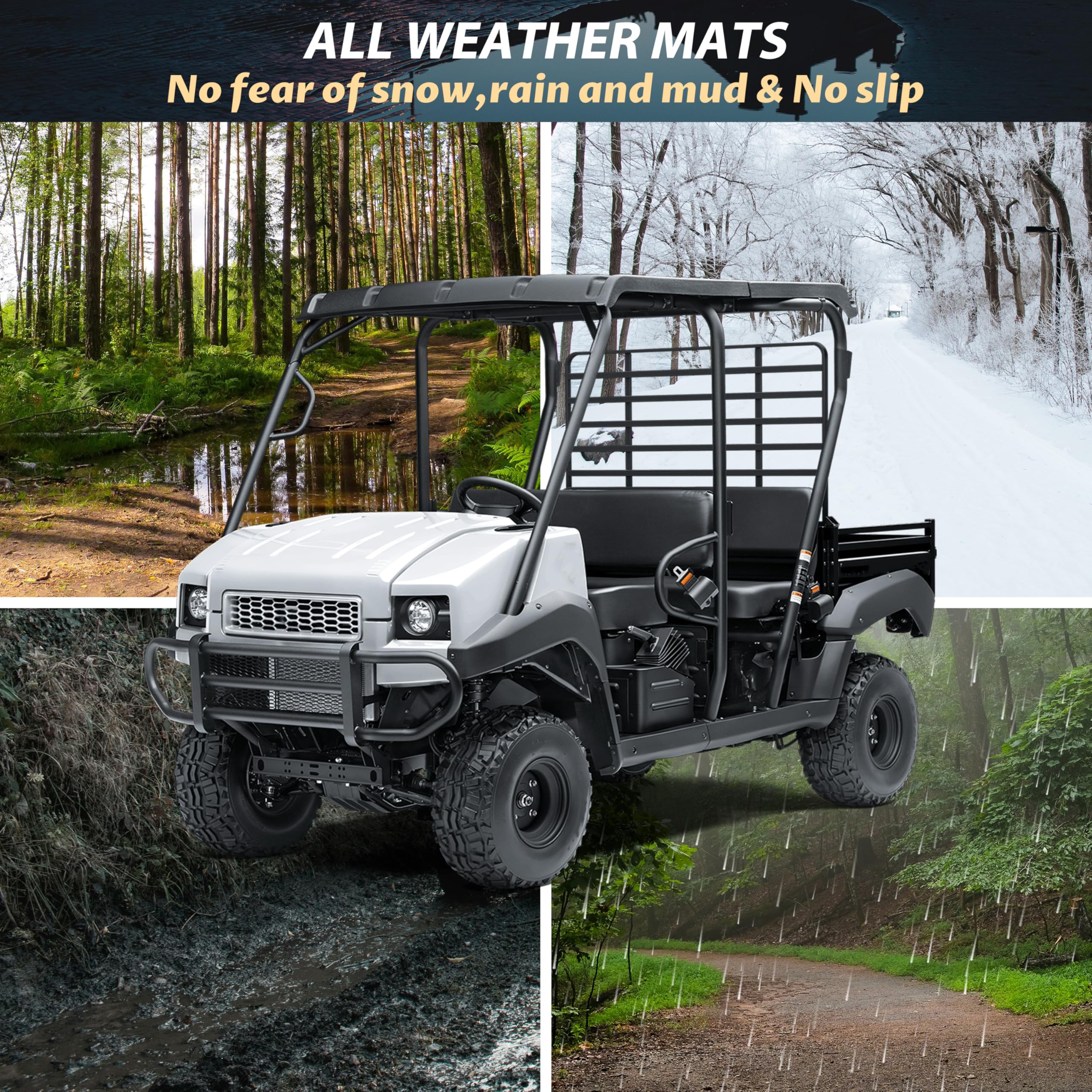 Amazon.com: SAUTVS TPE Floor Mat for Kawasaki Mule, Rubber Front