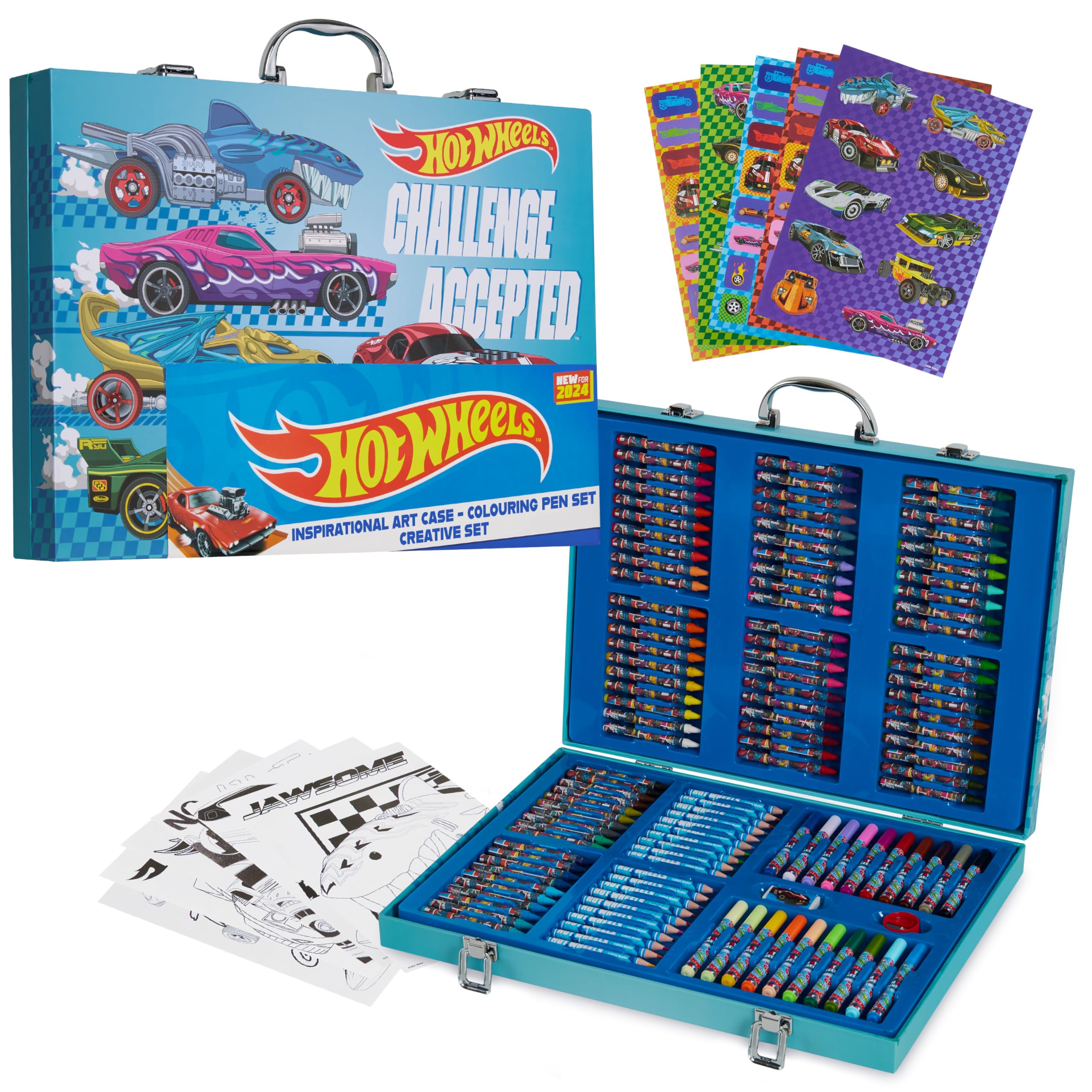 Amazon.com: Hot Wheels Colored Pencils Art Supplies 130 pcs