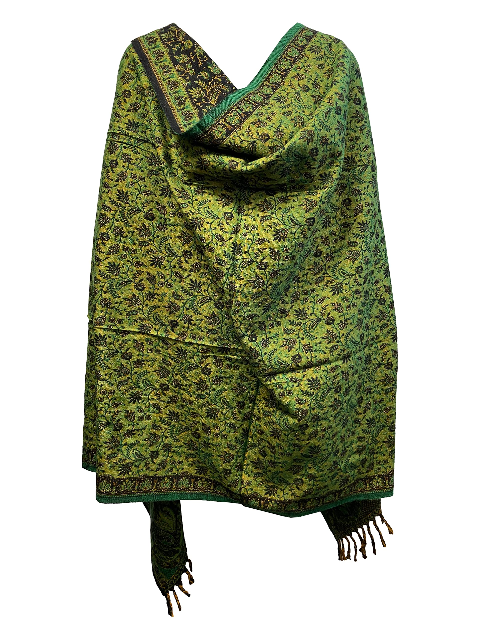 Tibet Schal mit Blumenmuster, reine Yakwolle, Dekoration, Unisex, übergroß, doppelseitig, luxuriös, Blau