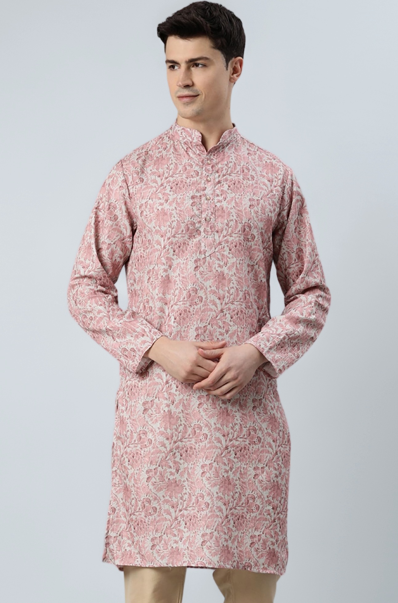 Majestic Man Men's Cotton Blend Regular Fit Casual Ethnic Motifs Abstract Printed Kurta