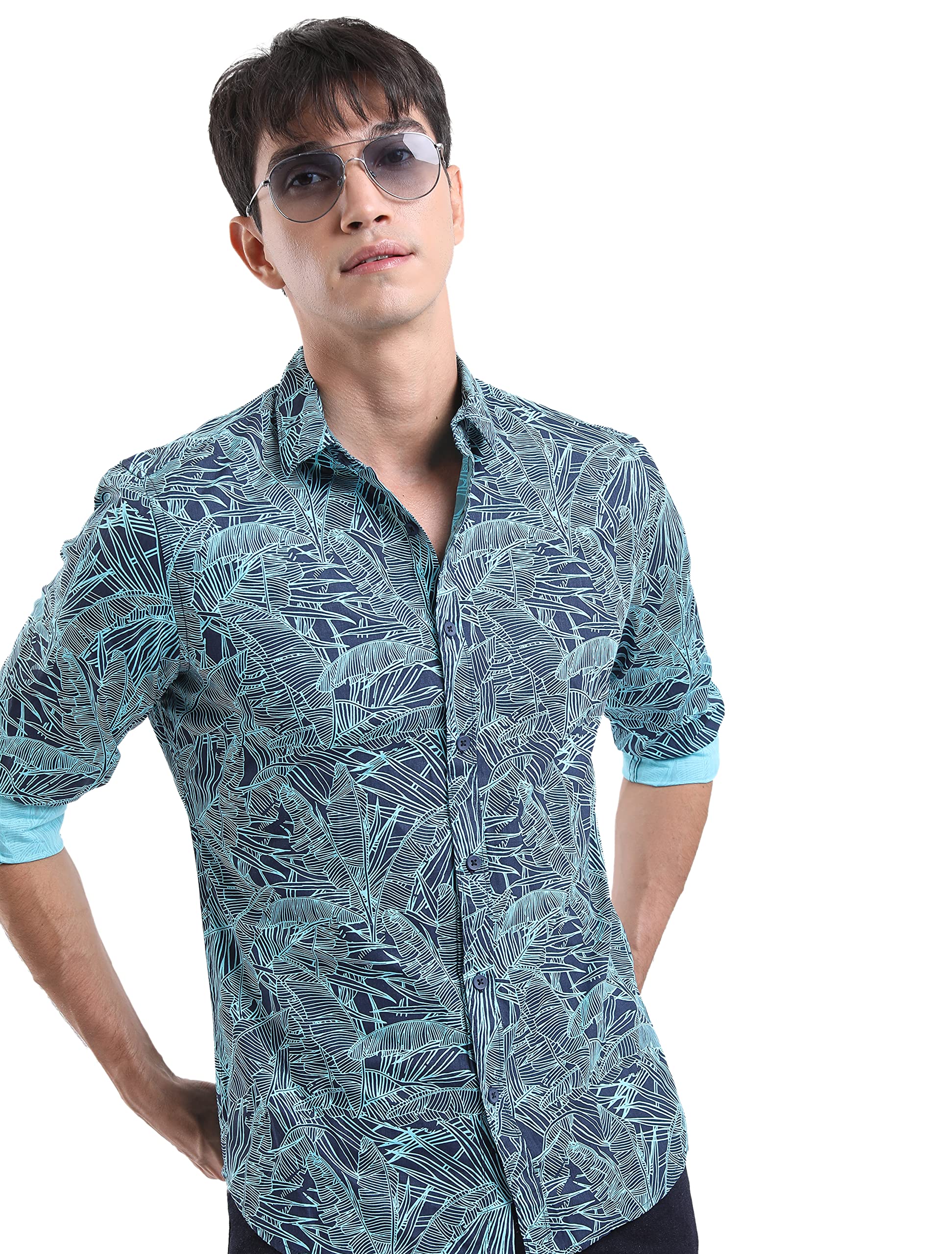 Ketch Men’s Cotton Slim Fit Printed Full Sleeve Shirt