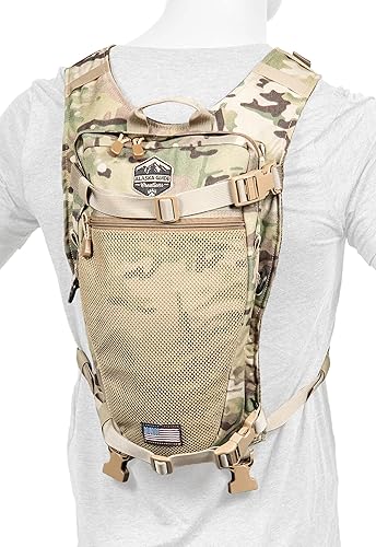 Alaska Guide Creations Stalker Camo - Paquete de hidratación Se adapta a la vejiga AGC de 3L Mochila de exploración con arnés binocular (MultiCam)