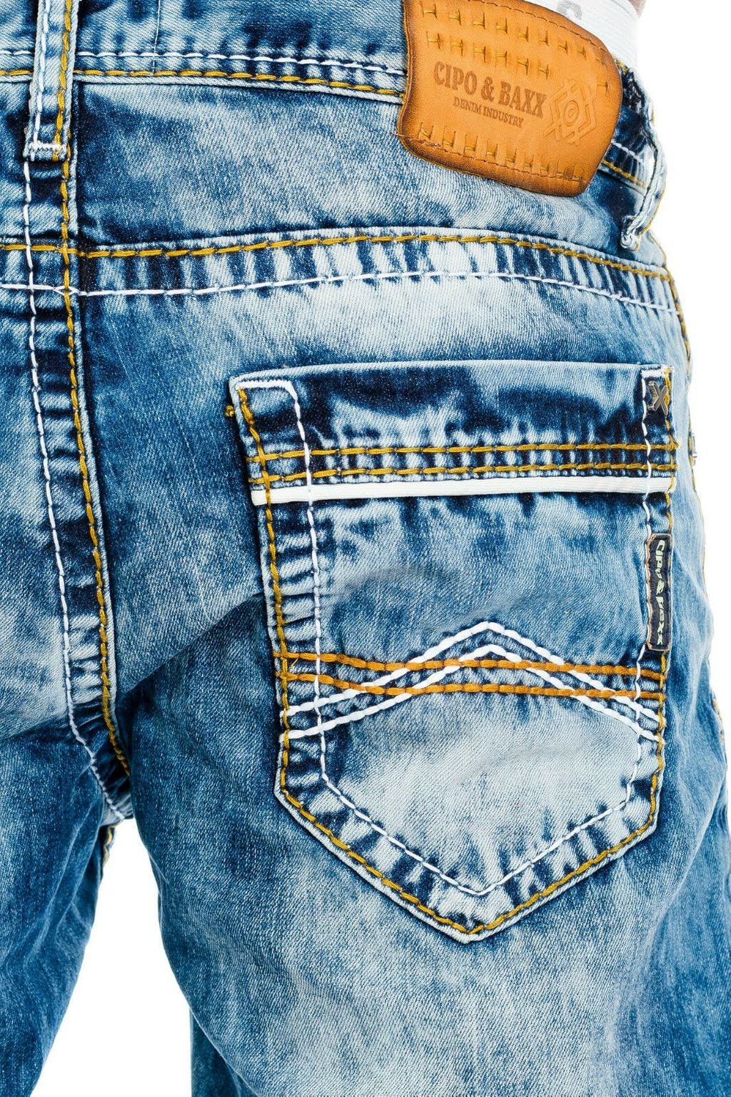Cipo & Baxx Herren Jeans Hose mit Nähten