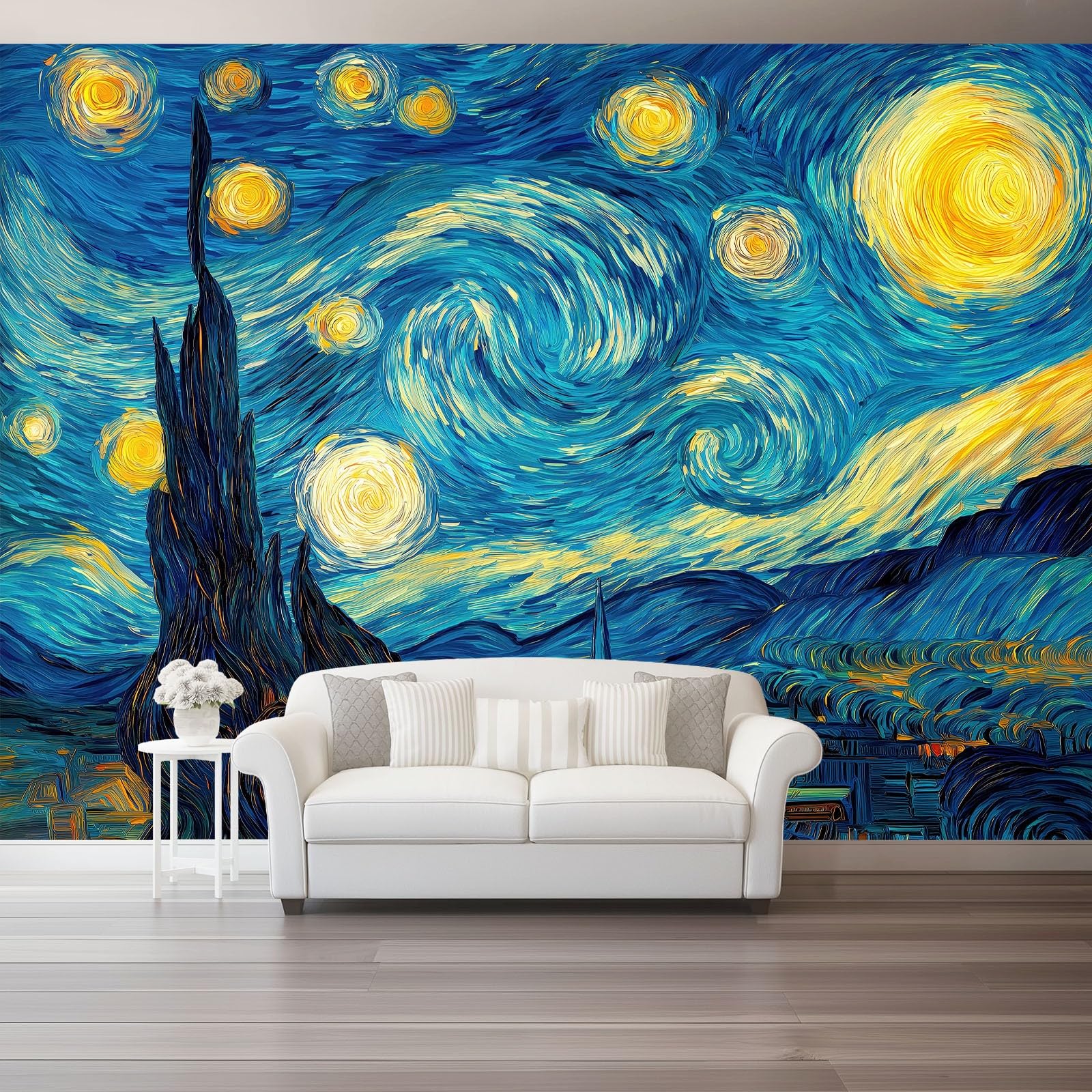 Fototapeta Nowoczesny Styl Sztuka Fotograficzna Fototapeta Do Sypialni Pokój Dziecięcy, 300 x 210 cm Dekoracja Ścienna Tapeta Artystyczna, Mgławica Niebieska Wieś